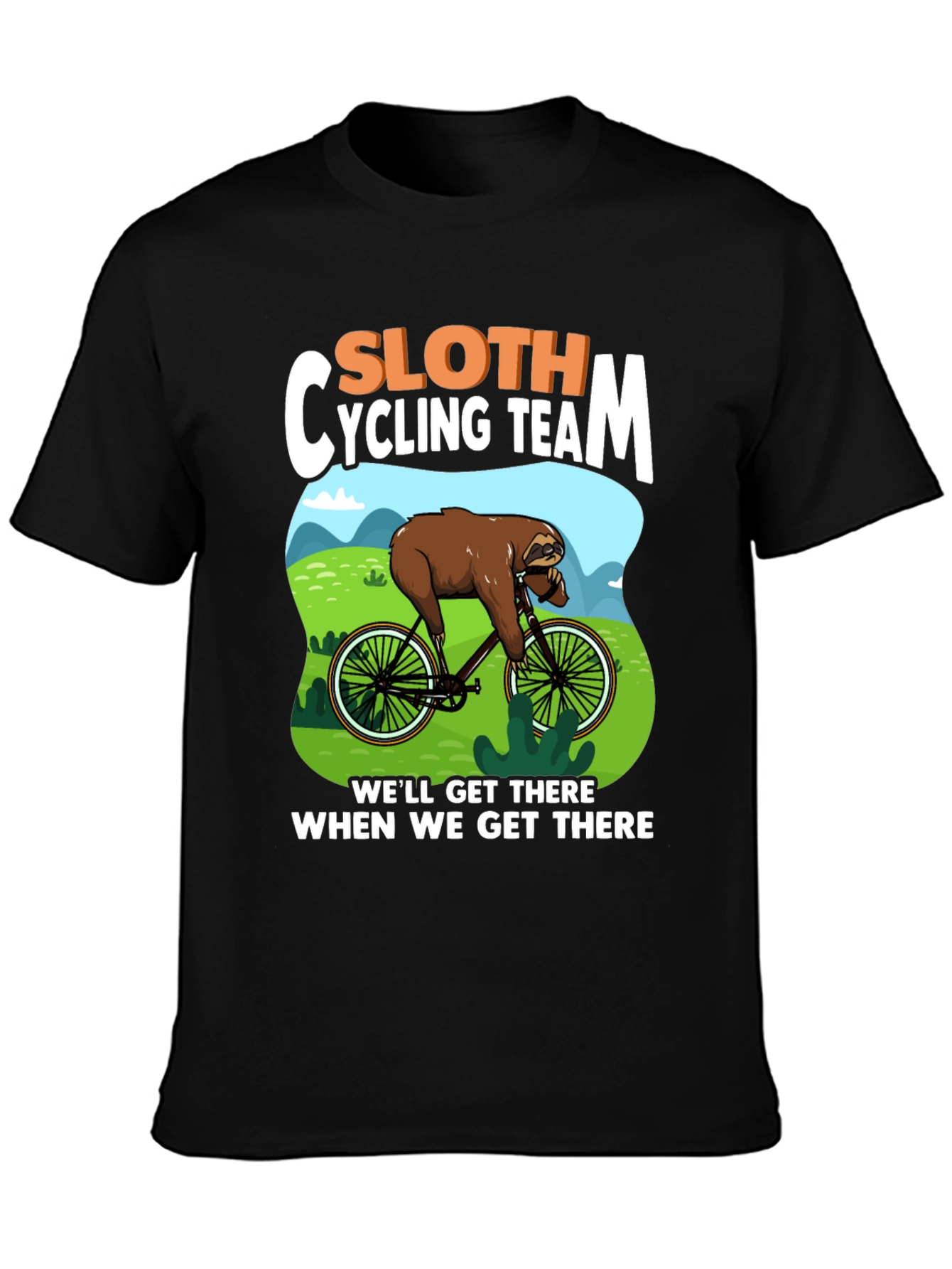 Sloth Cycling Team T-Shirt - Funny Animal Design