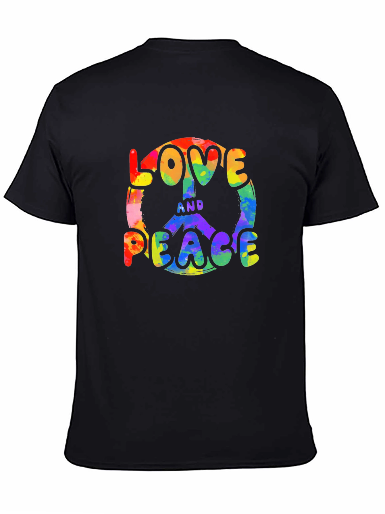 Love and Peace Rainbow Graphic T-Shirt