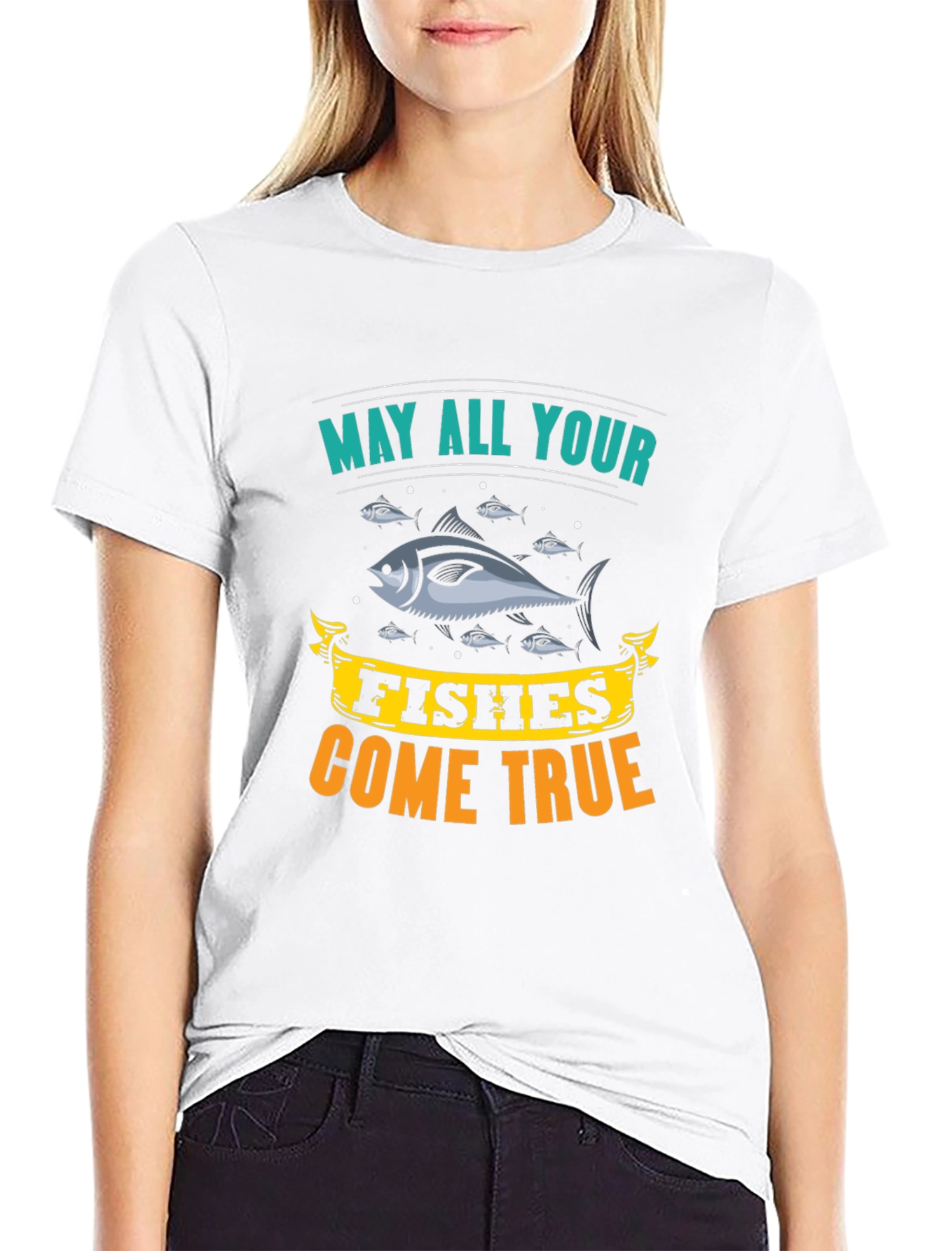 May All Your Fishes Come True Black T-Shirt