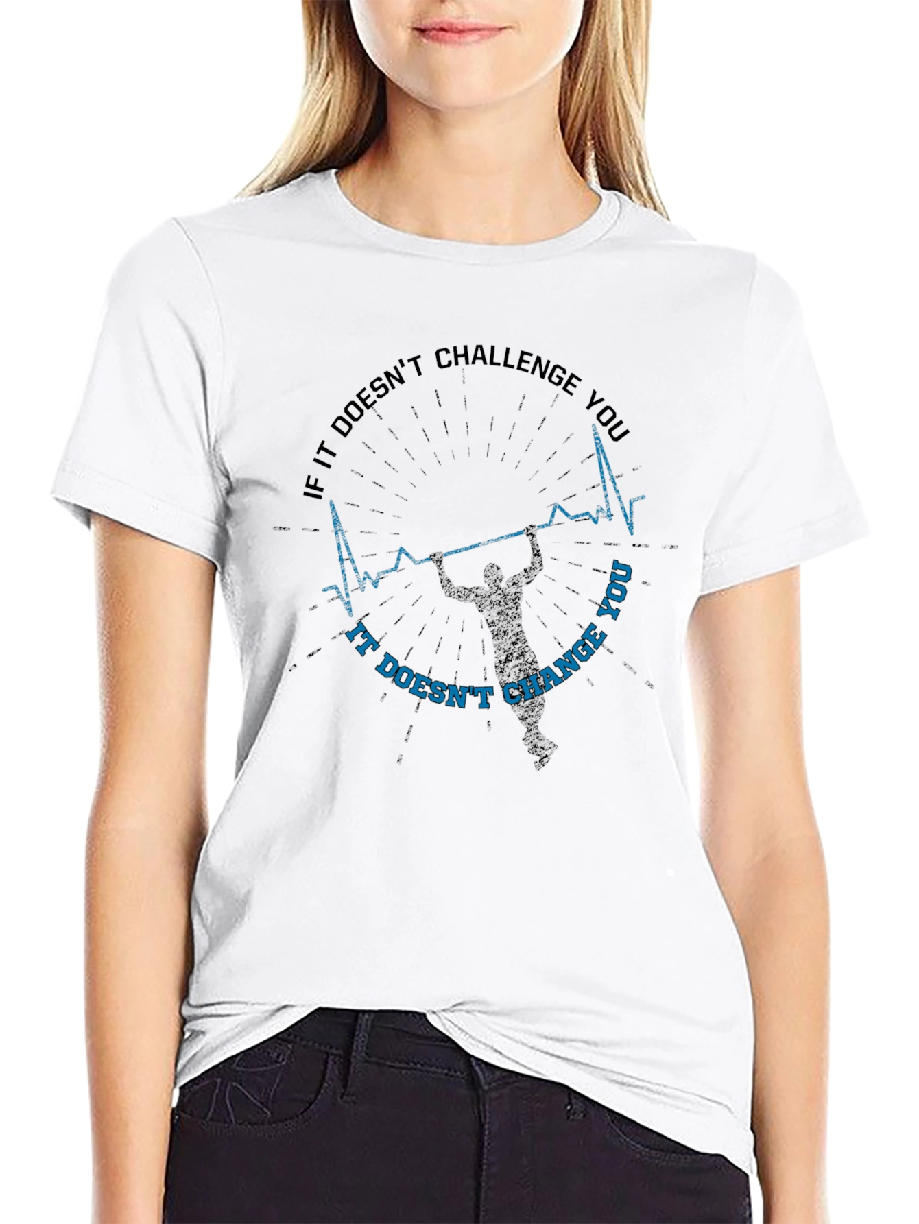 Challenge Yourself Graphic Tee - Motivational Workout Shirt