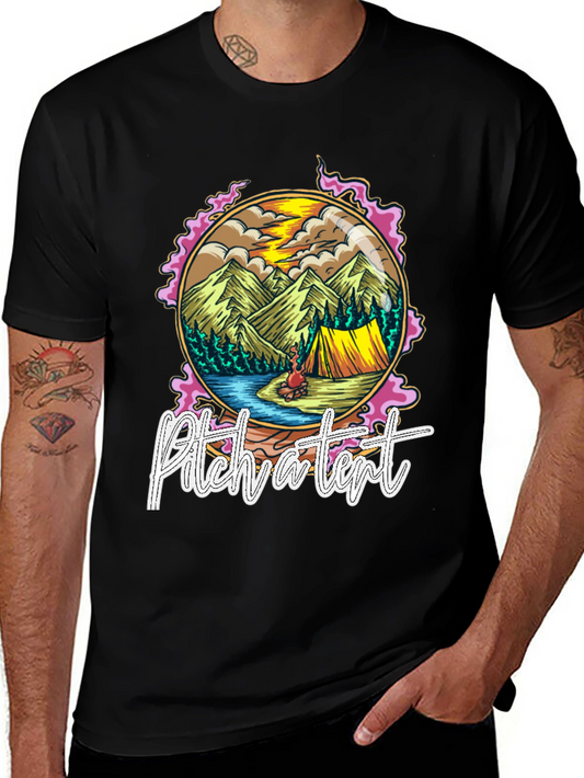 Pitch a Tent Graphic Tee - Camping Adventure Shirt