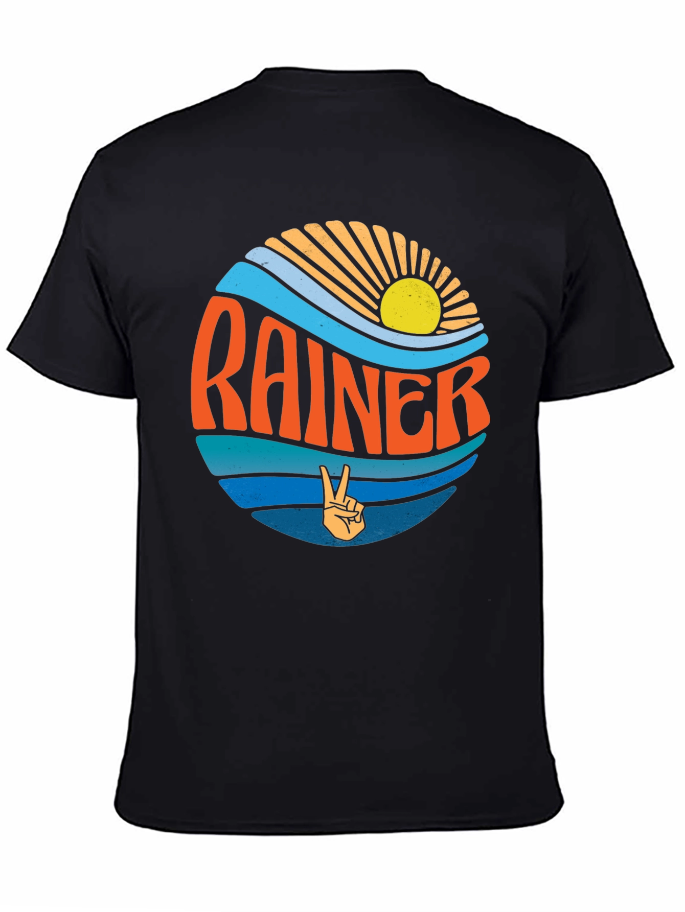 Retro Rainier Graphic Tee - Peace & Waves Design