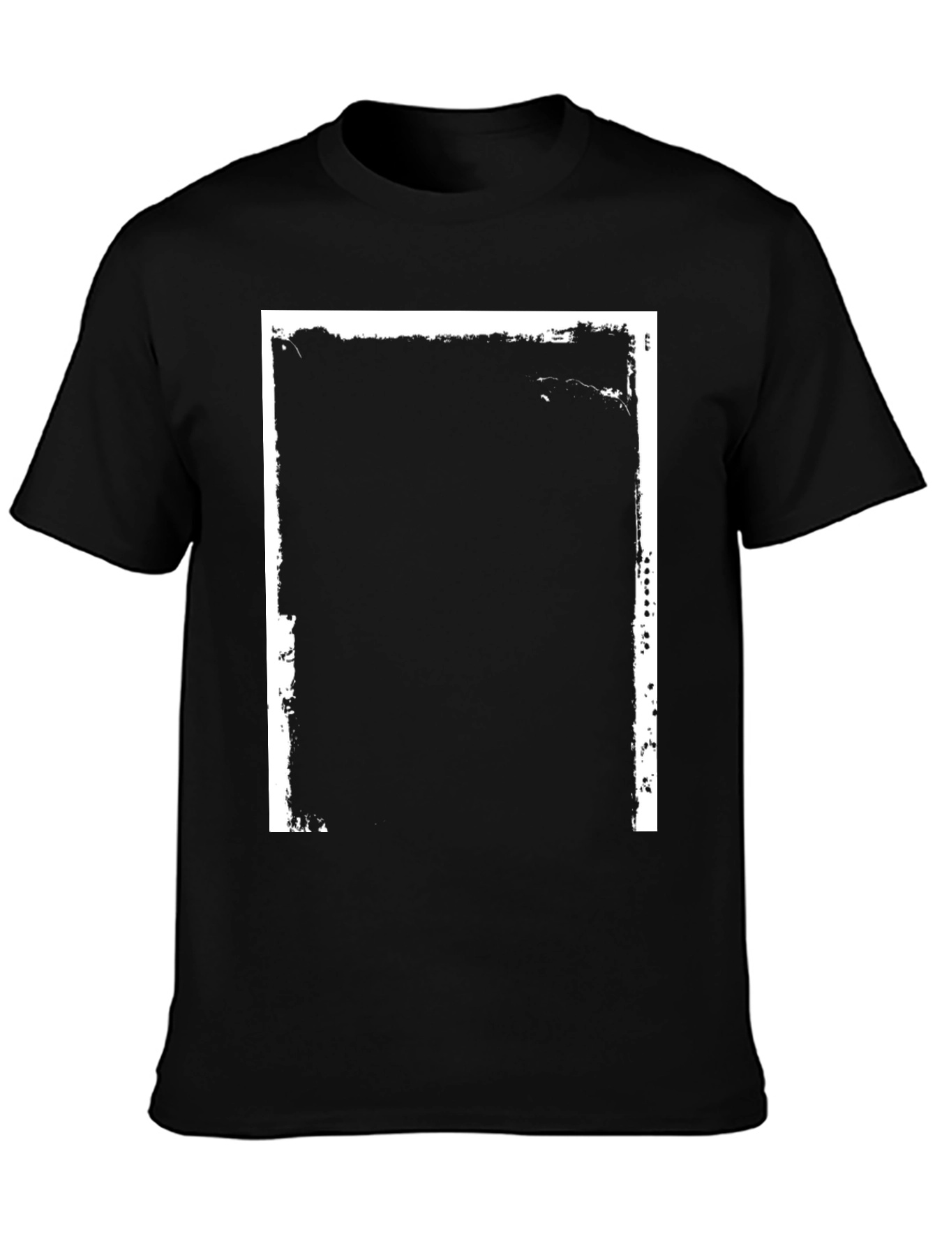 Black T-Shirt with Distressed Frame
