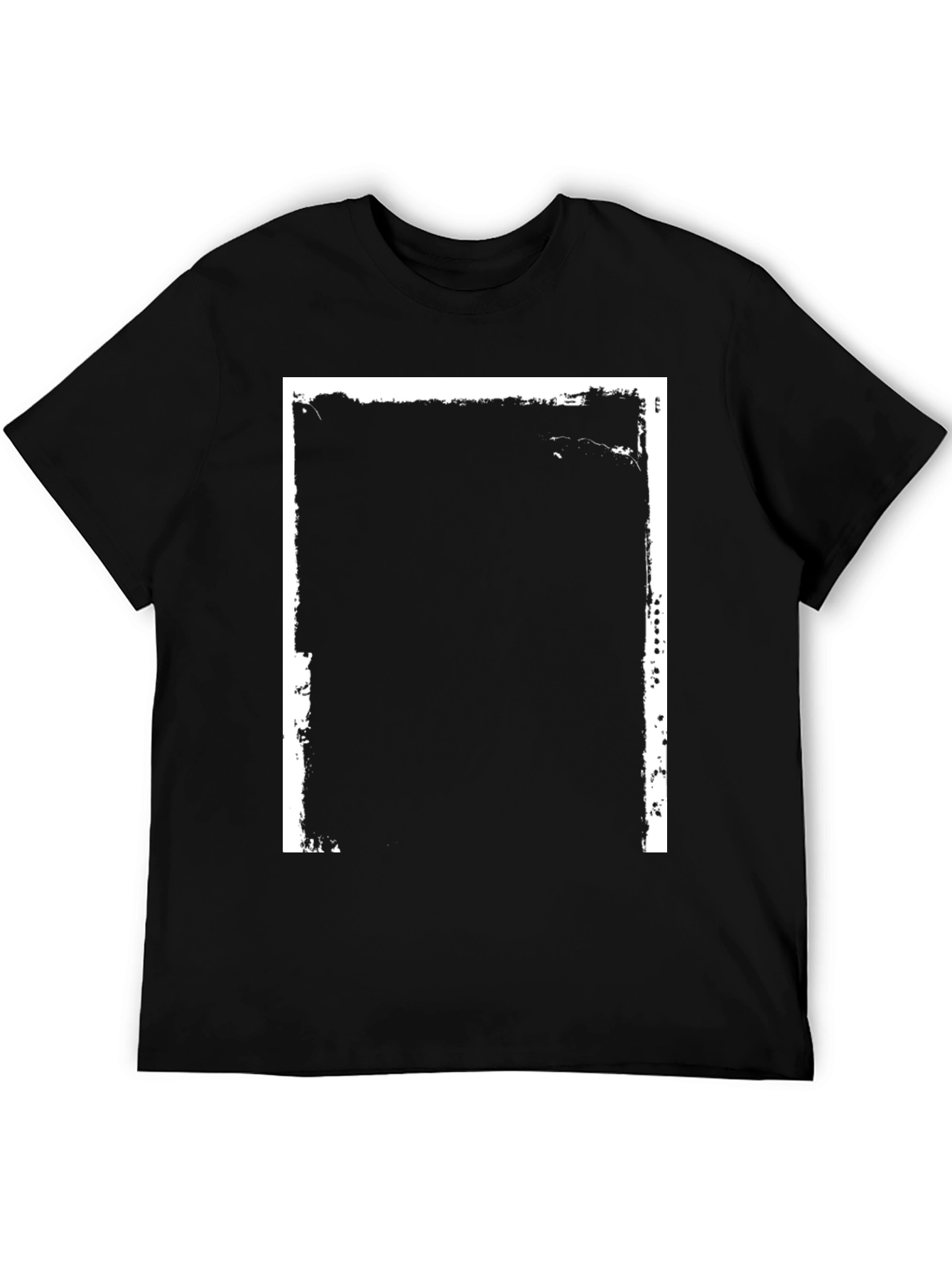 Black T-Shirt with Distressed Frame