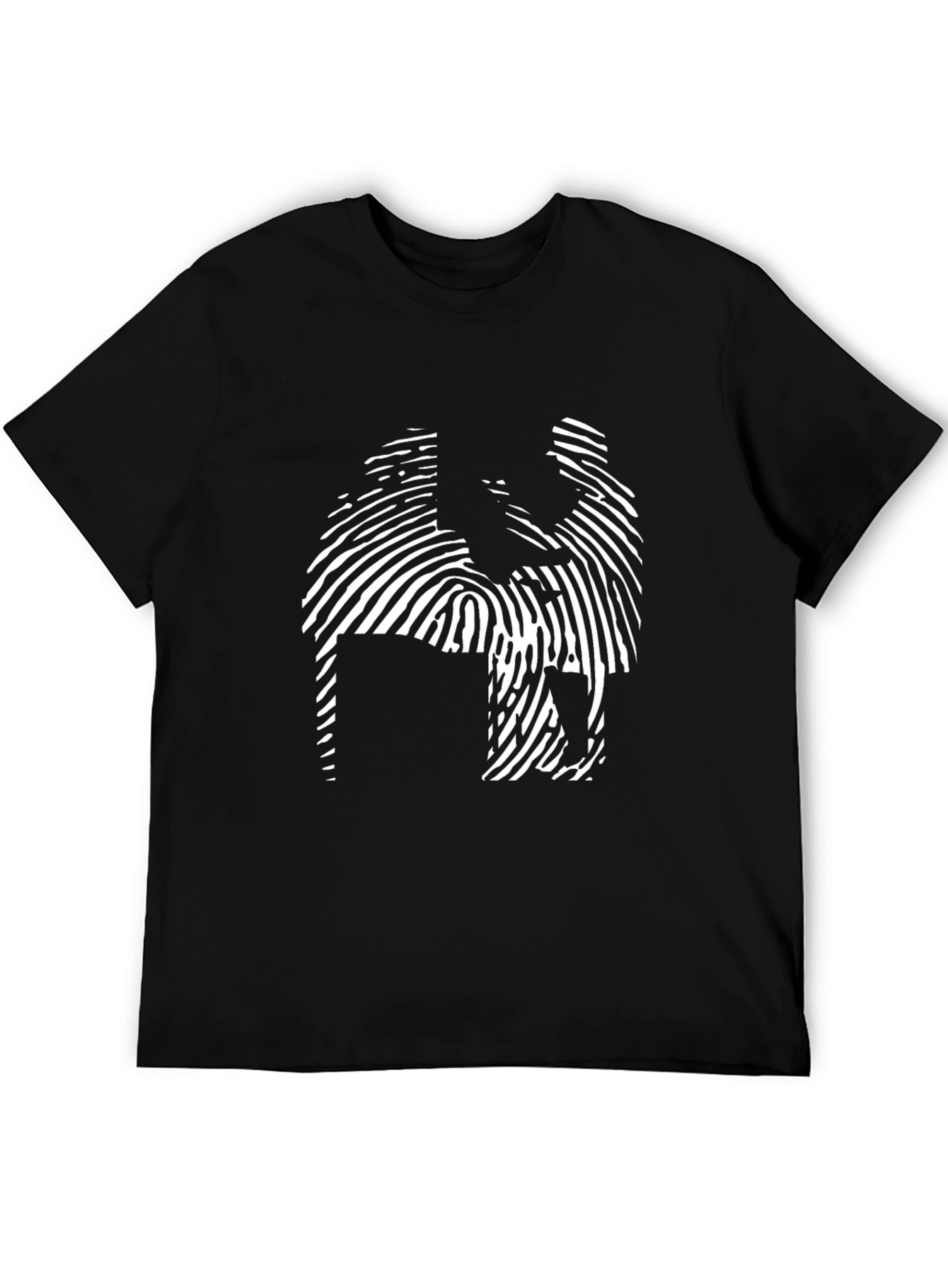Abstract Fingerprint Design Black T-Shirt