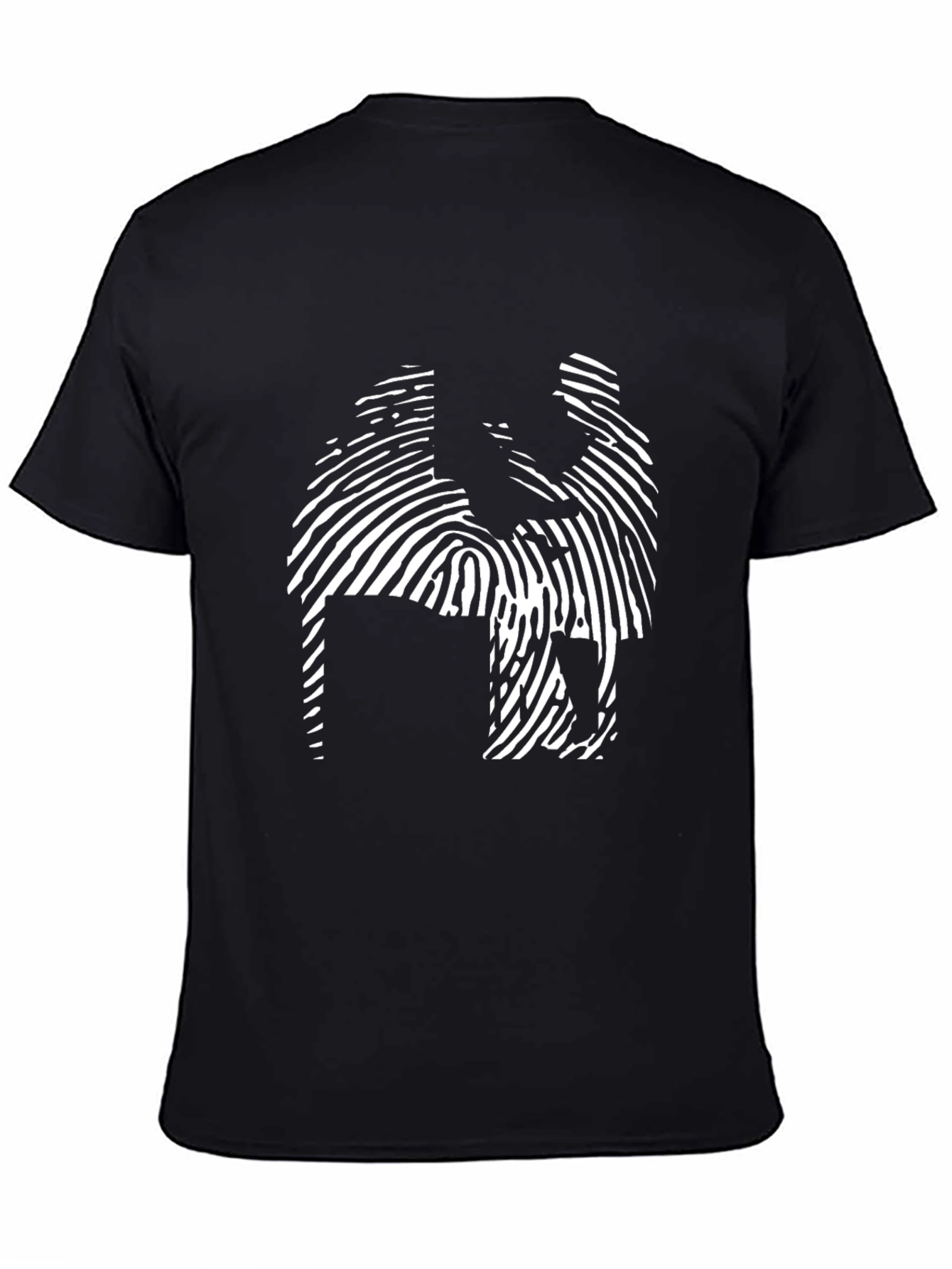 Abstract Fingerprint Design Black T-Shirt