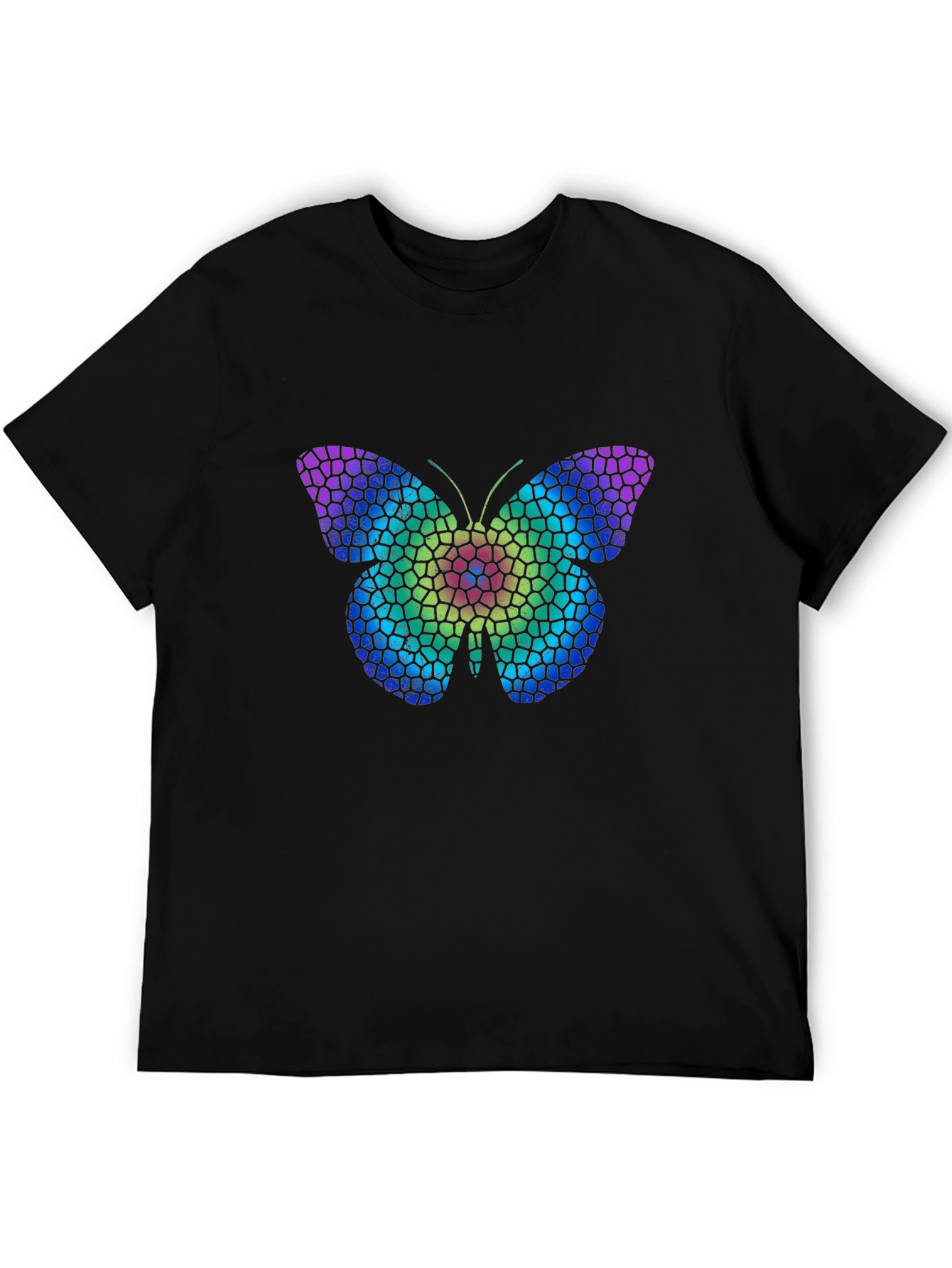 Mosaic Butterfly Graphic Tee - Stylish Casual Comfort