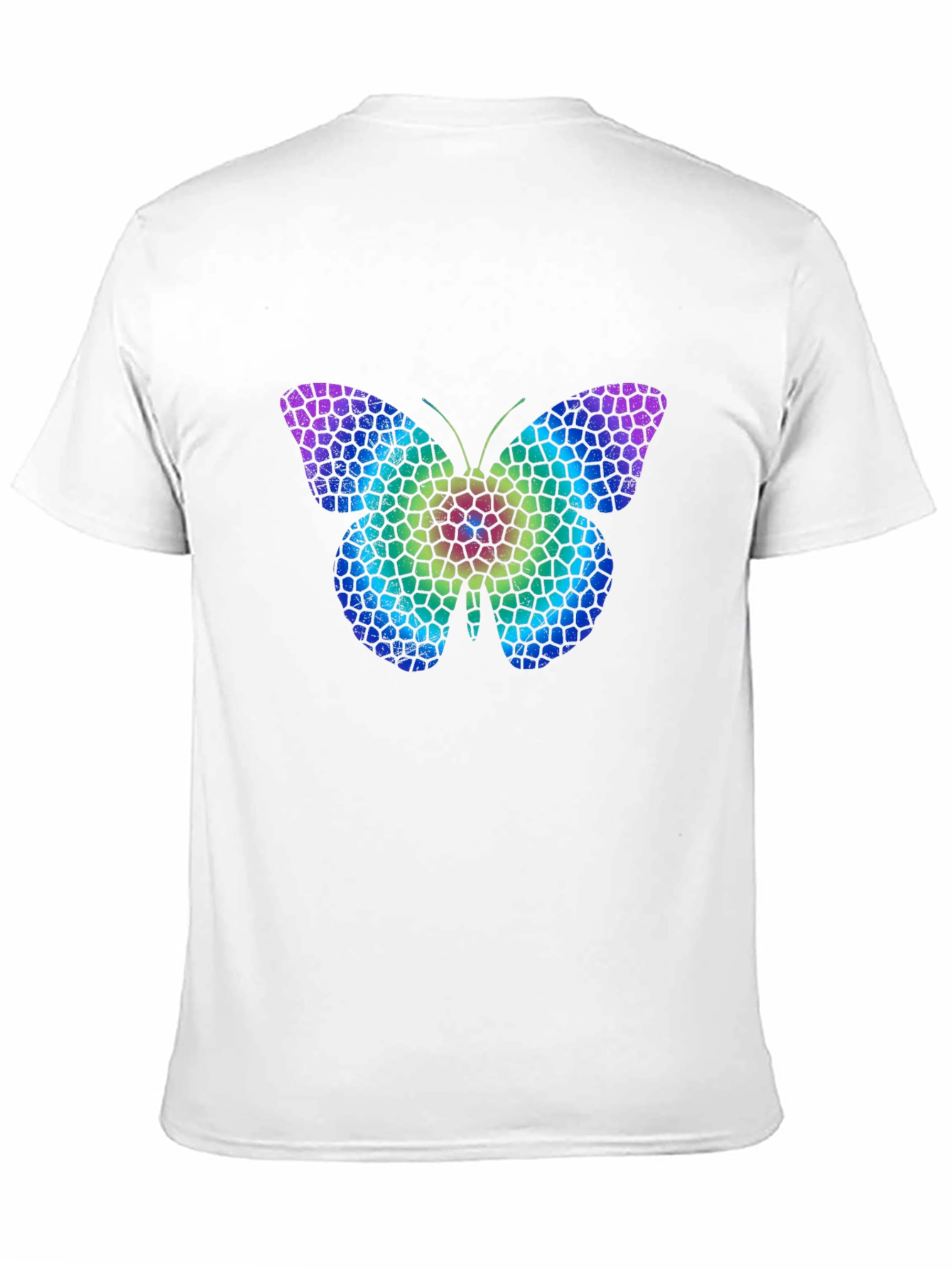 Mosaic Butterfly Graphic Tee - Stylish Casual Comfort