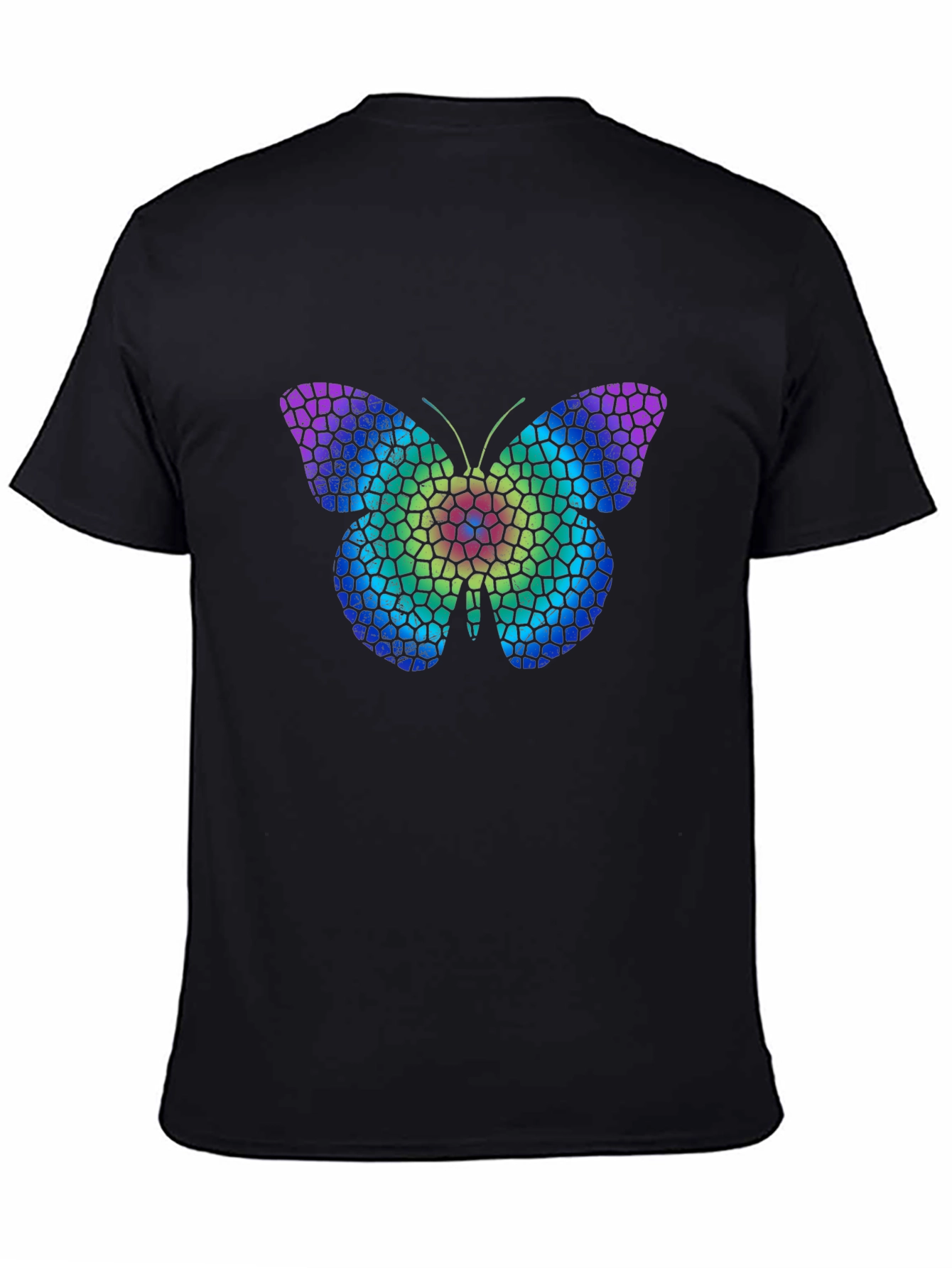 Mosaic Butterfly Graphic Tee - Stylish Casual Comfort