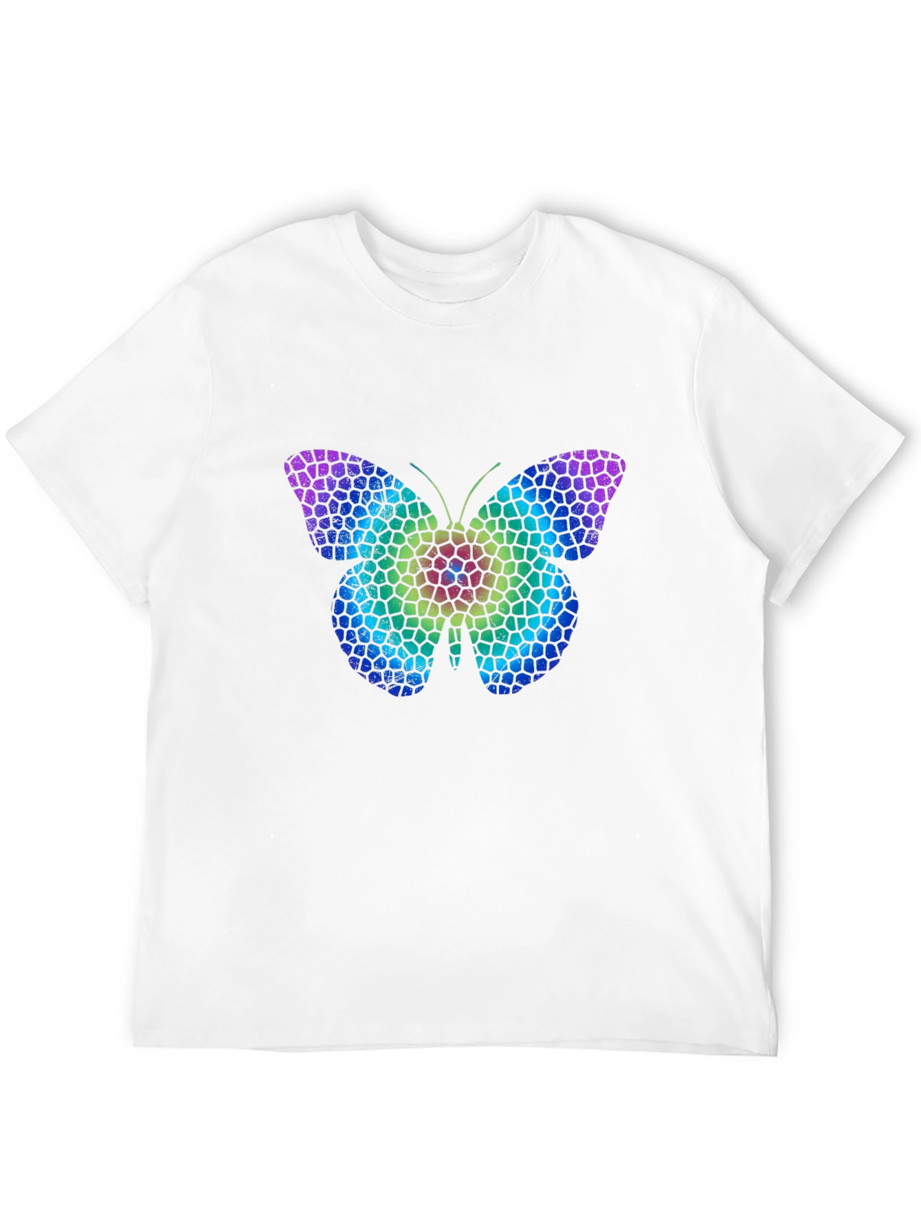 Mosaic Butterfly Graphic Tee - Stylish Casual Comfort
