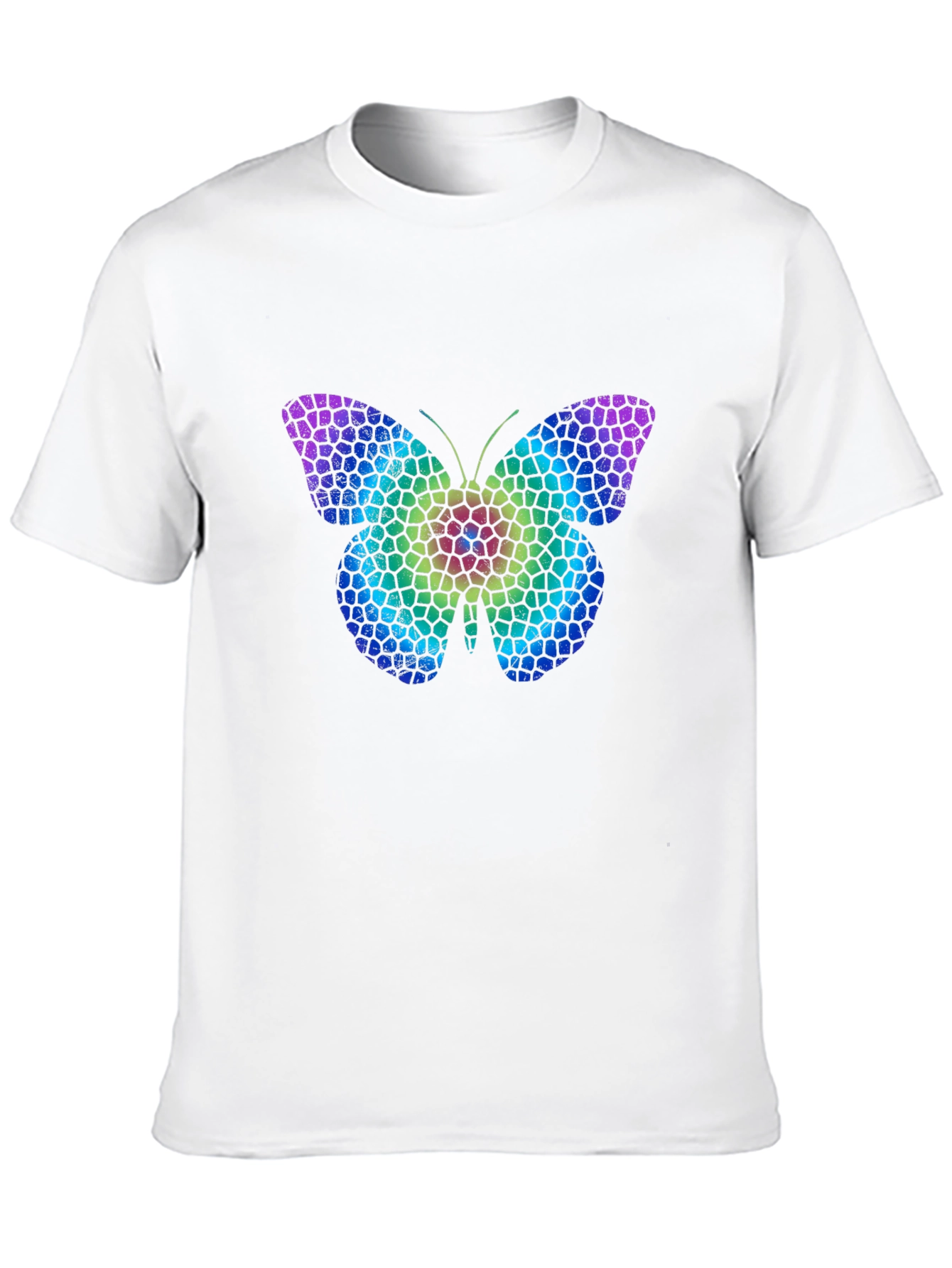 Mosaic Butterfly Graphic Tee - Stylish Casual Comfort