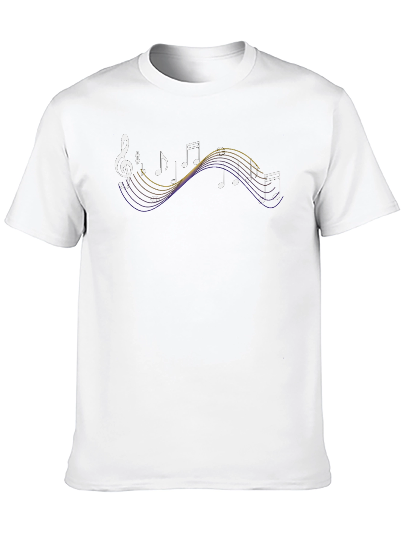 Musical Notes Graphic T-Shirt - Black Cotton Tee