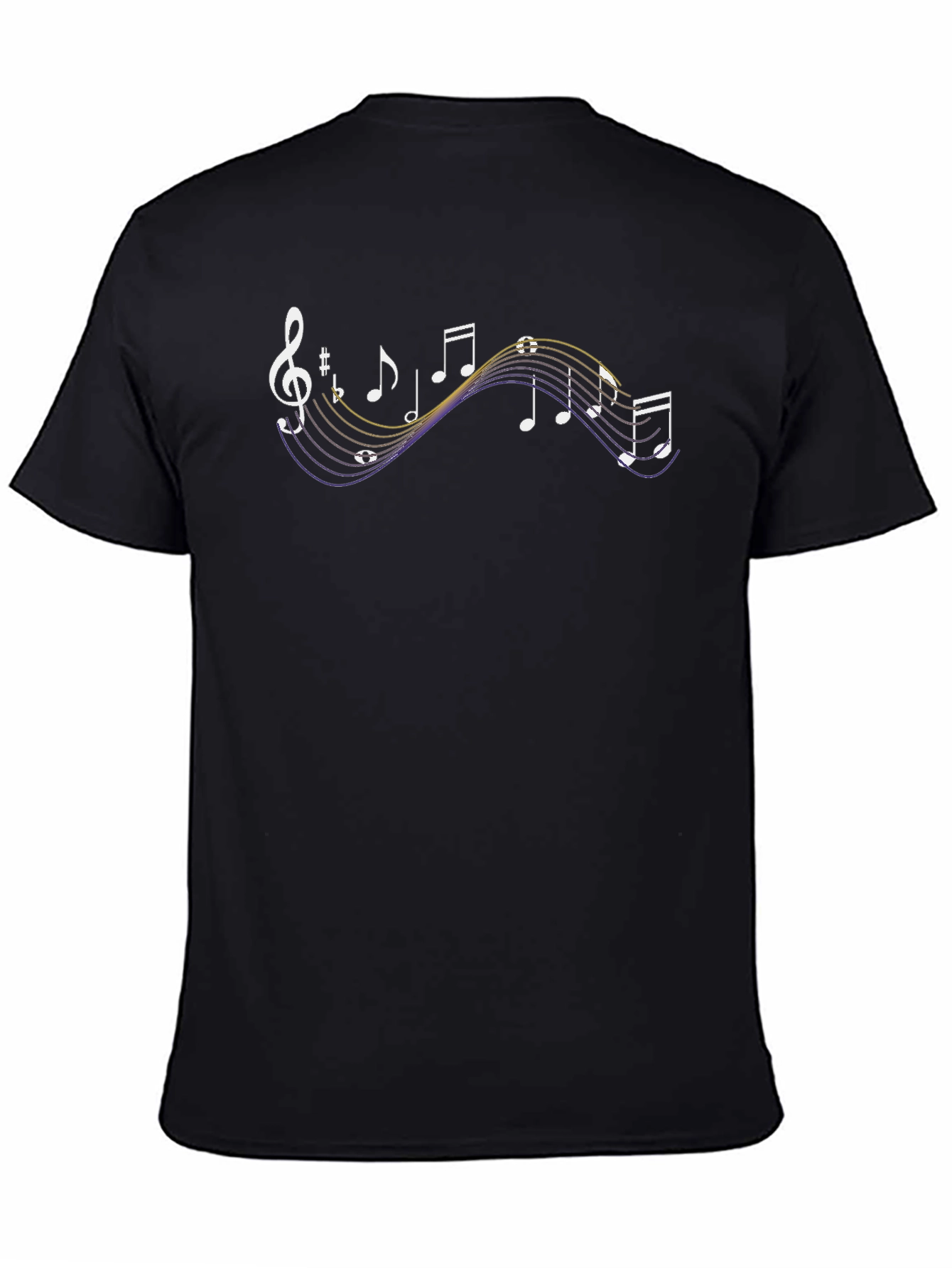 Musical Notes Graphic T-Shirt - Black Cotton Tee
