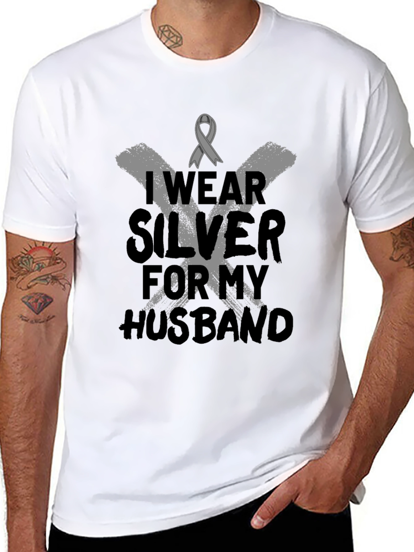 I Wear Silver For My Husband T-Shirt