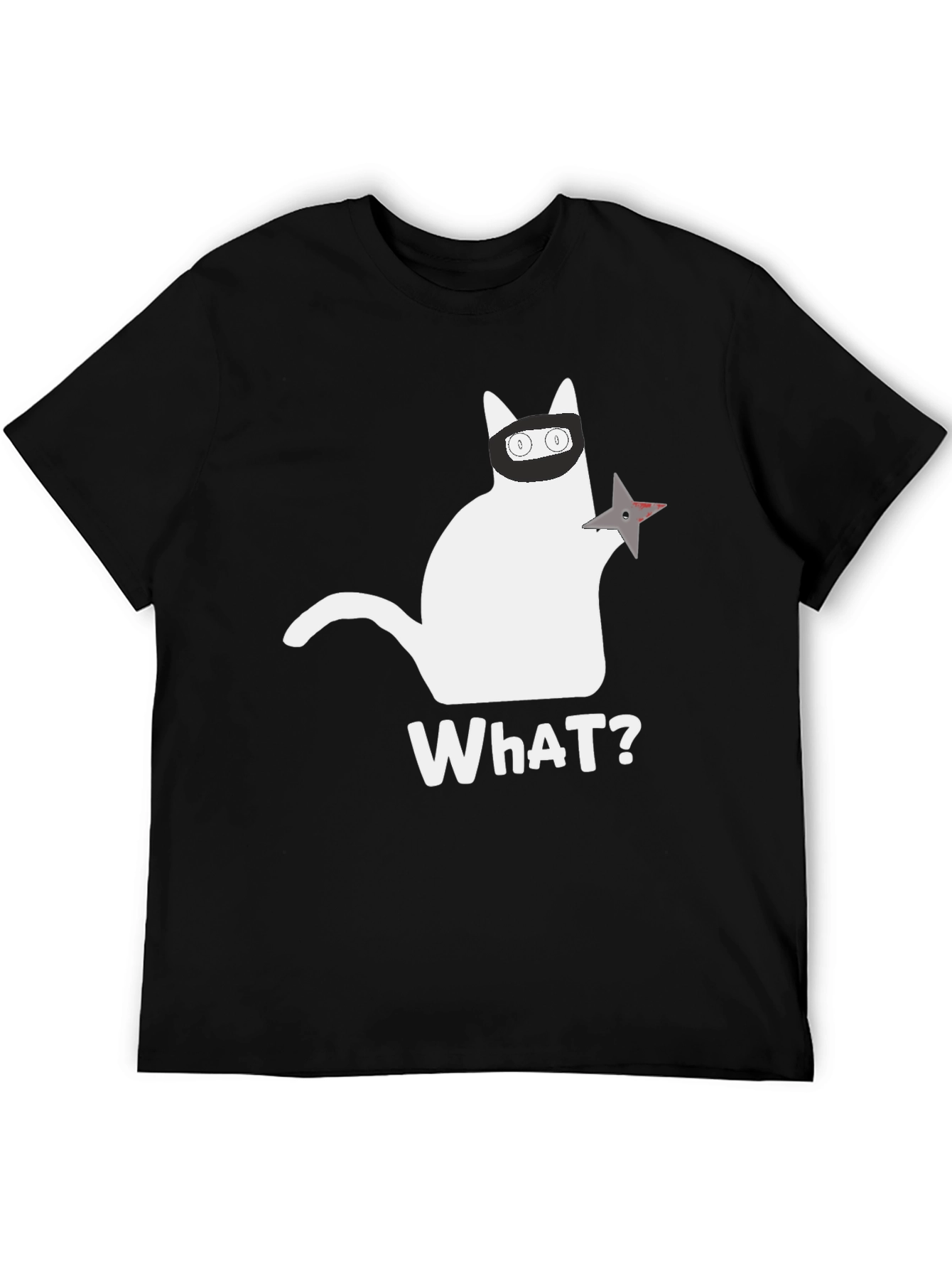 Ninja Cat WhAT? T-Shirt - Cool & Funny Design