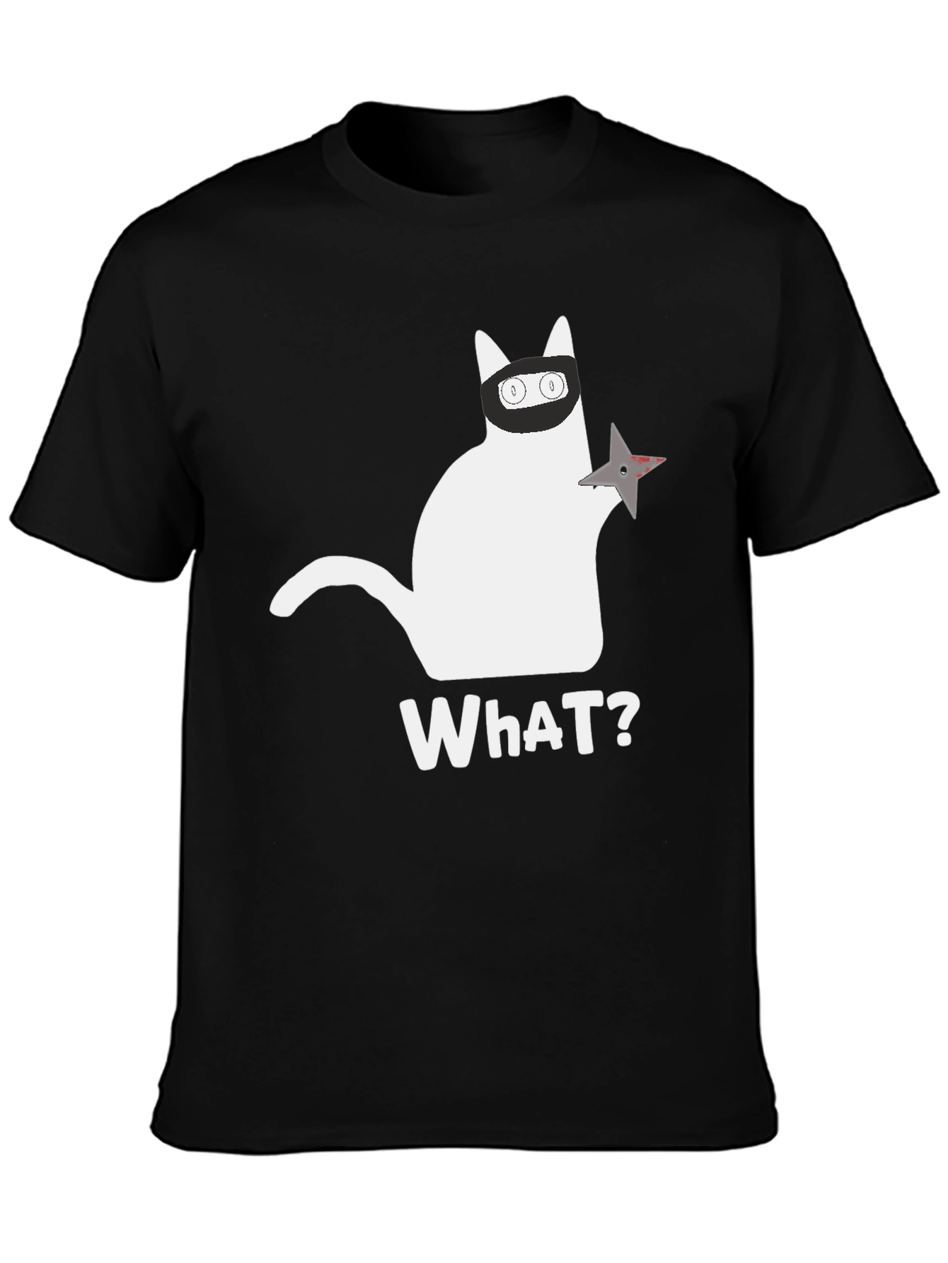 Ninja Cat WhAT? T-Shirt - Cool & Funny Design