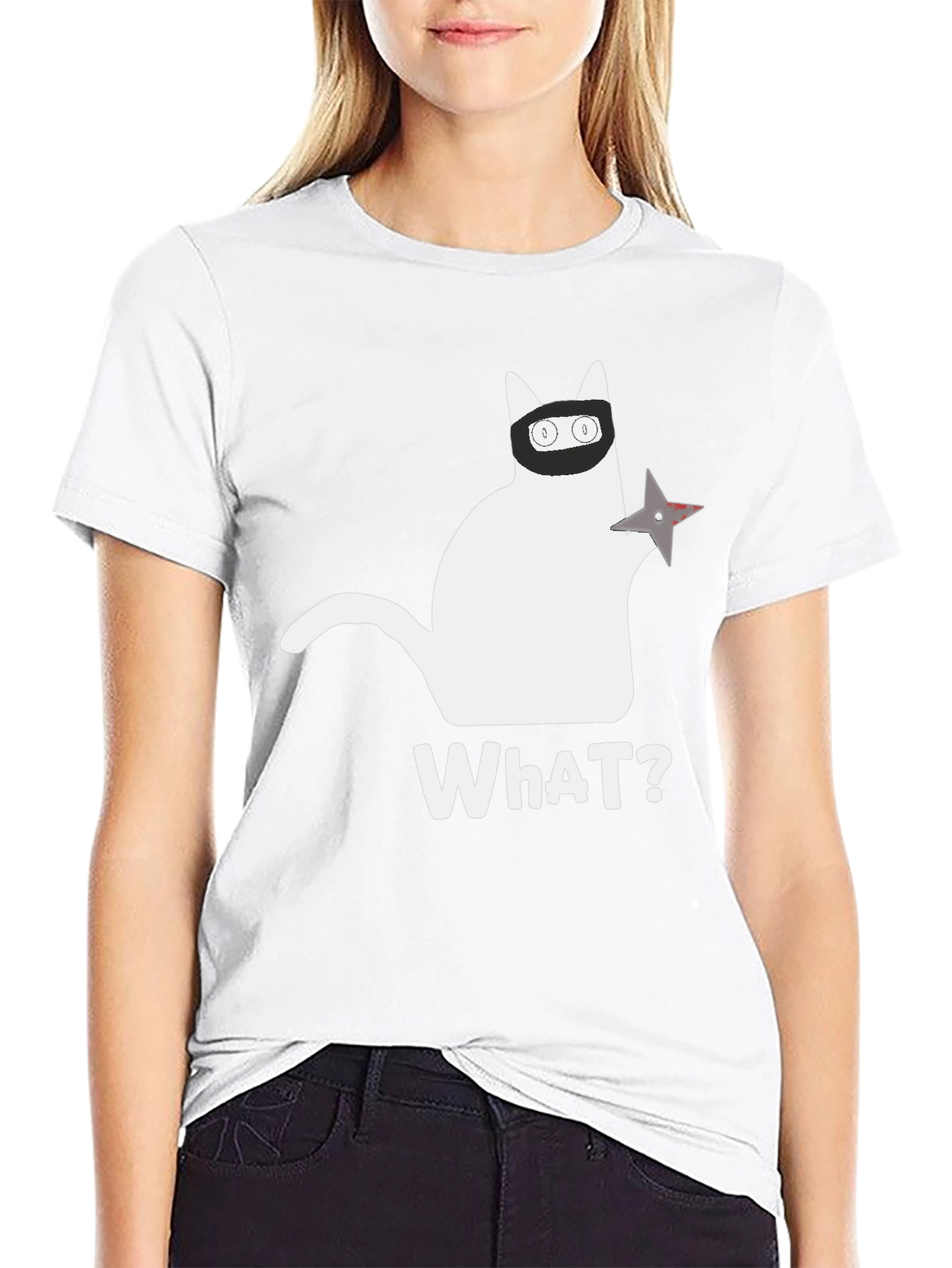 Ninja Cat WhAT? T-Shirt - Cool & Funny Design