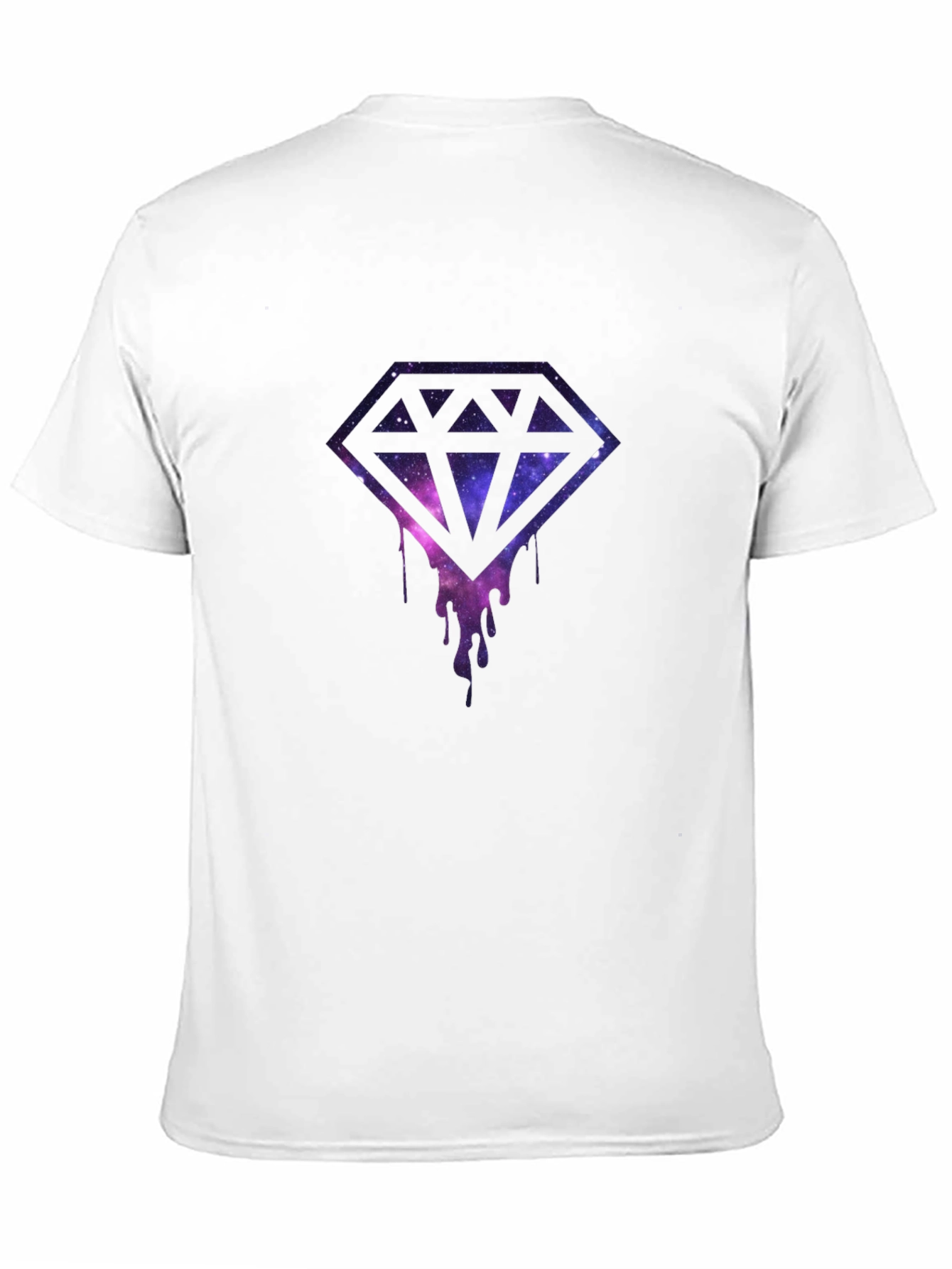 Galaxy Diamond Drip Graphic Black T-Shirt