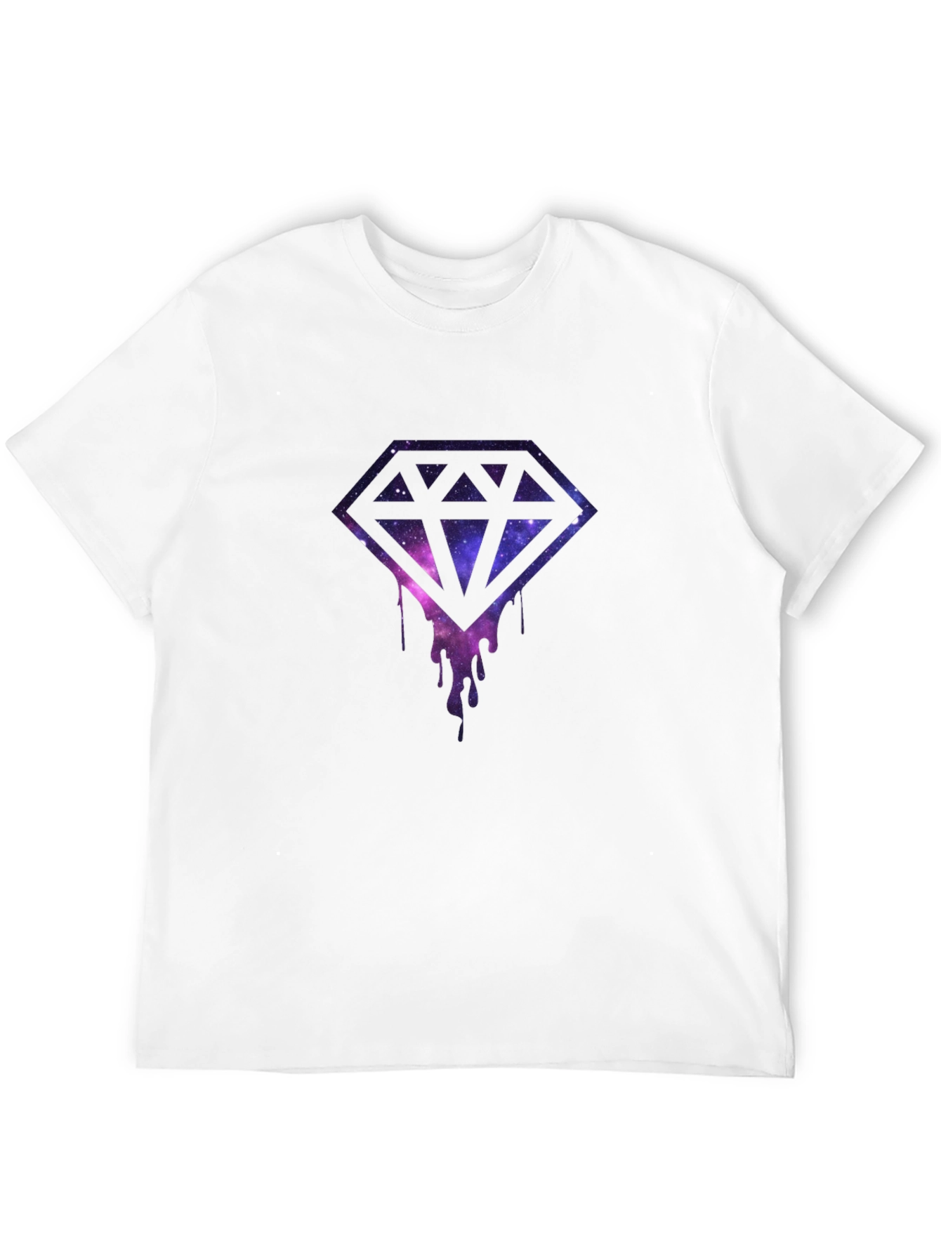 Galaxy Diamond Drip Graphic Black T-Shirt
