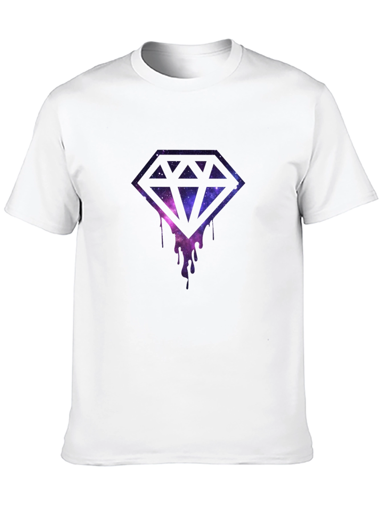 Galaxy Diamond Drip Graphic Black T-Shirt