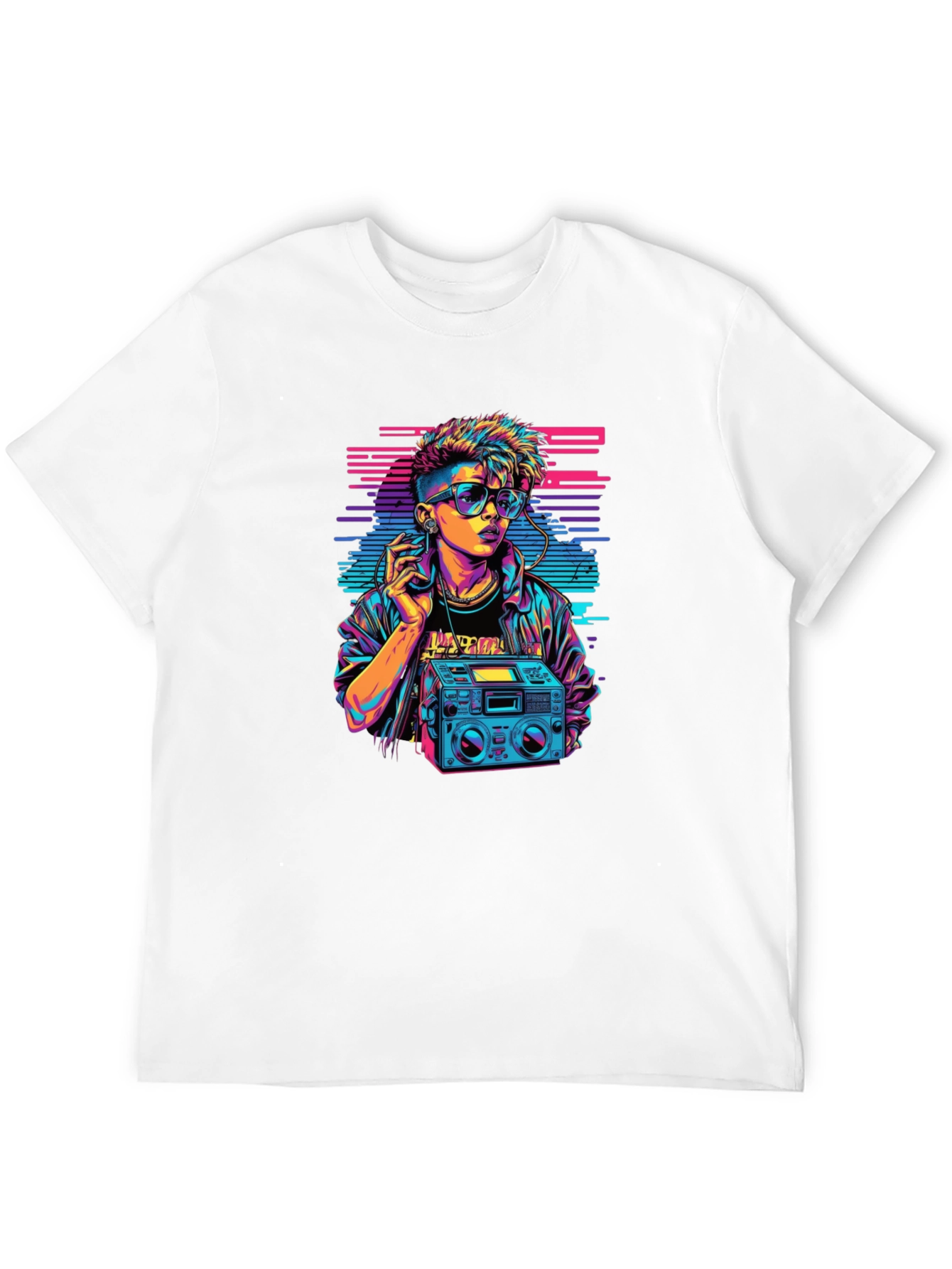 Retro 80s Boombox Graphic T-Shirt