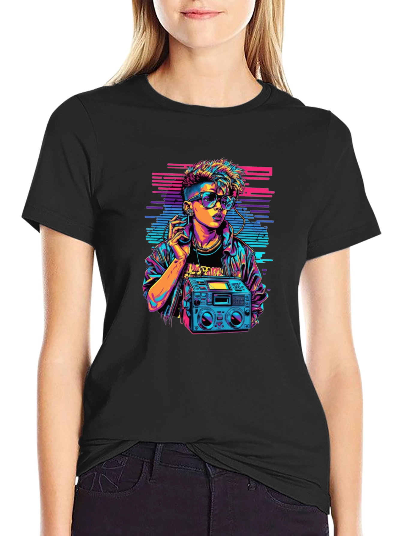 Retro 80s Boombox Graphic T-Shirt