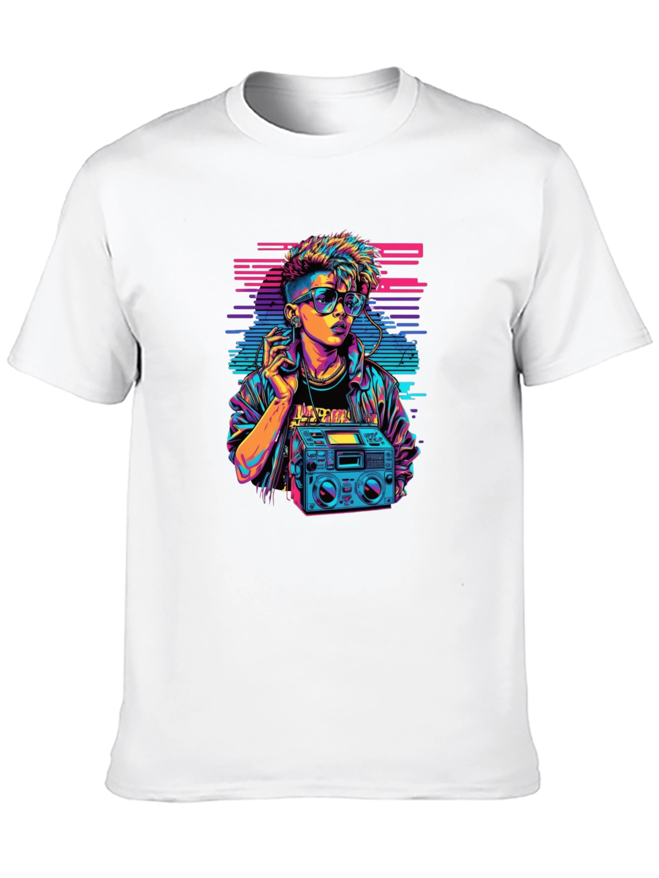 Retro 80s Boombox Graphic T-Shirt