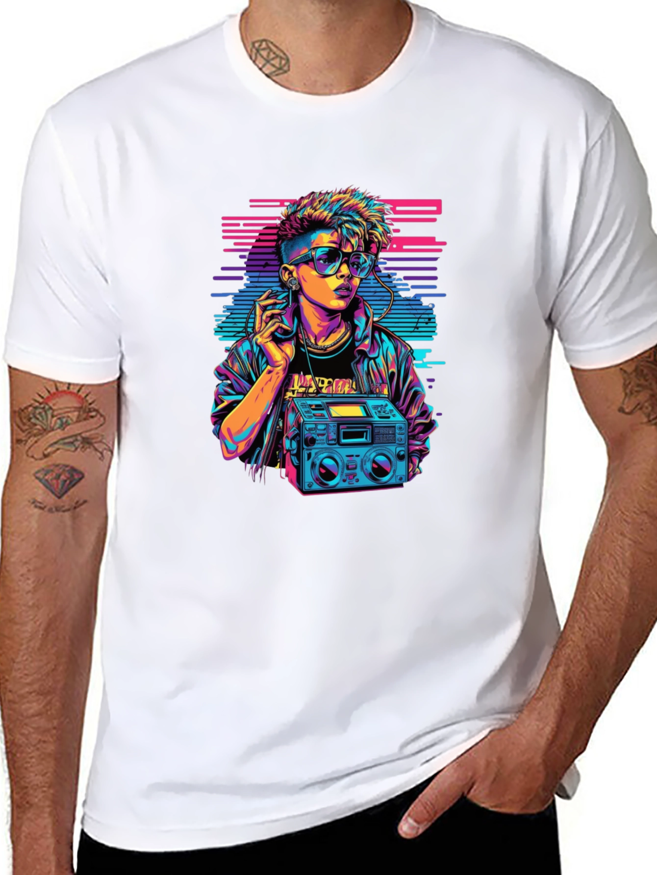 Retro 80s Boombox Graphic T-Shirt