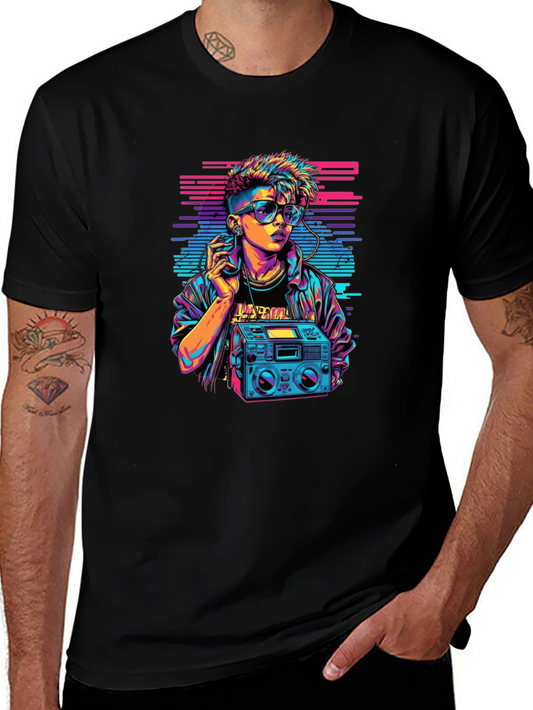 Retro 80s Boombox Graphic T-Shirt