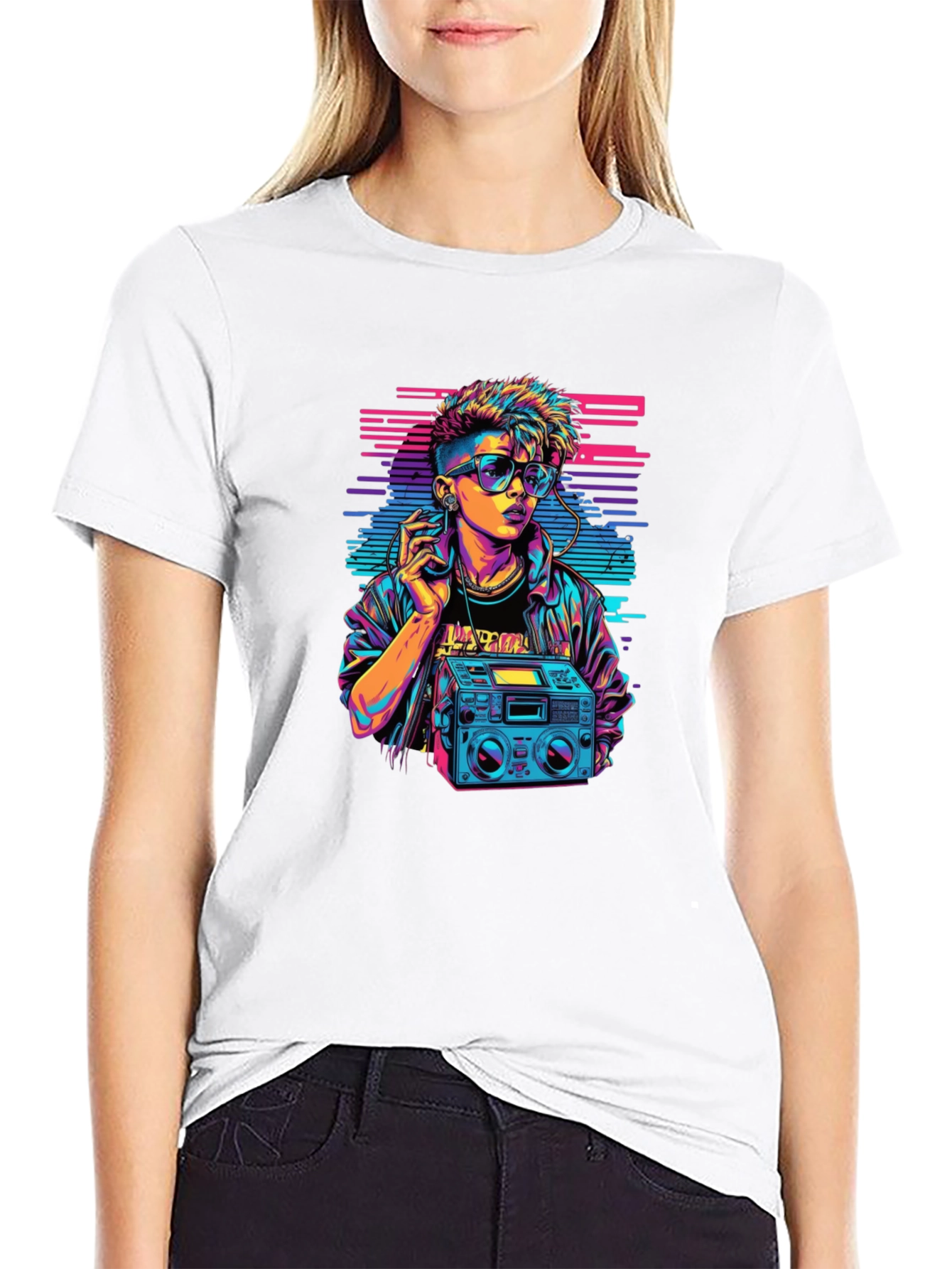 Retro 80s Boombox Graphic T-Shirt