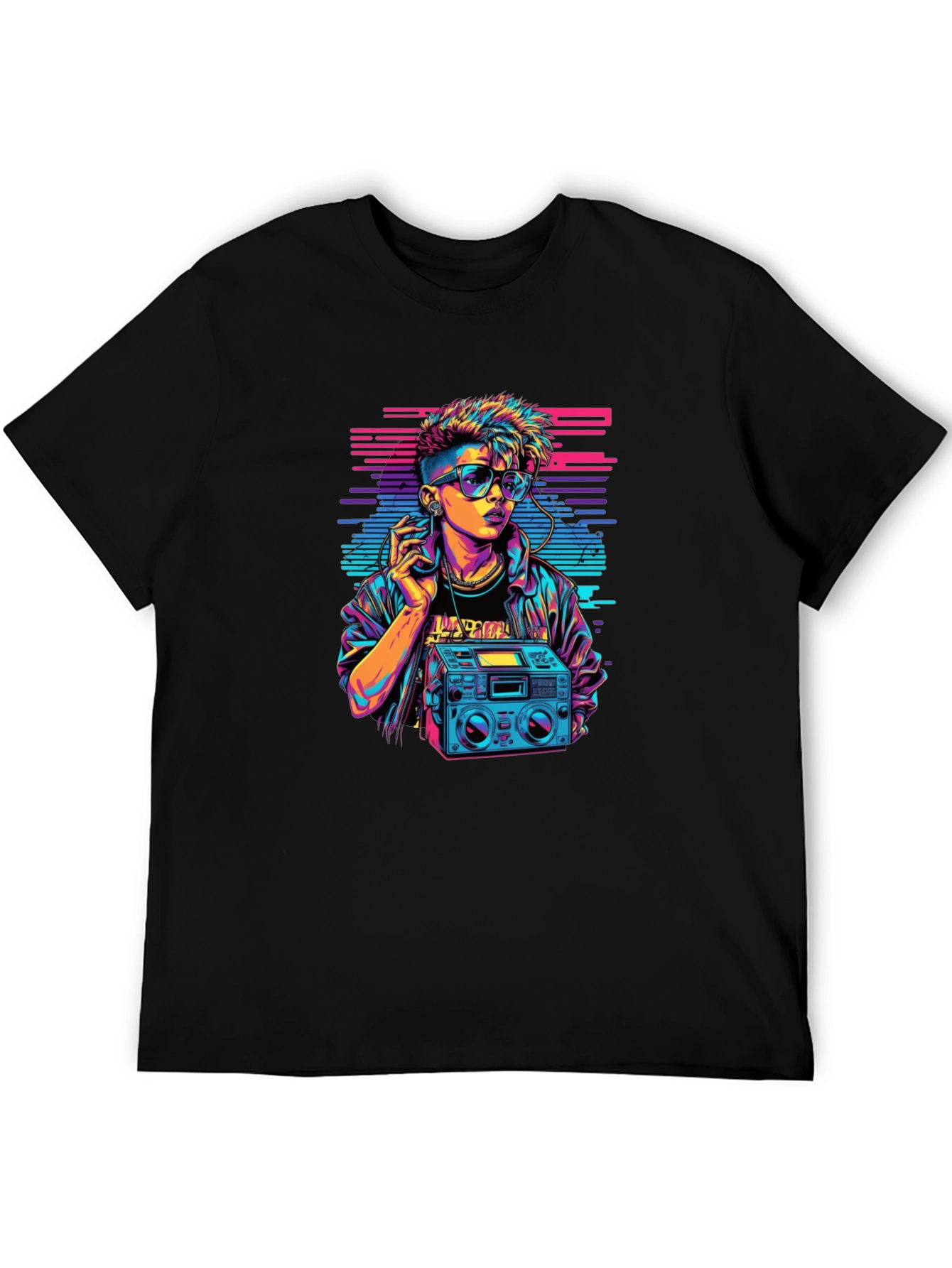 Retro 80s Boombox Graphic T-Shirt