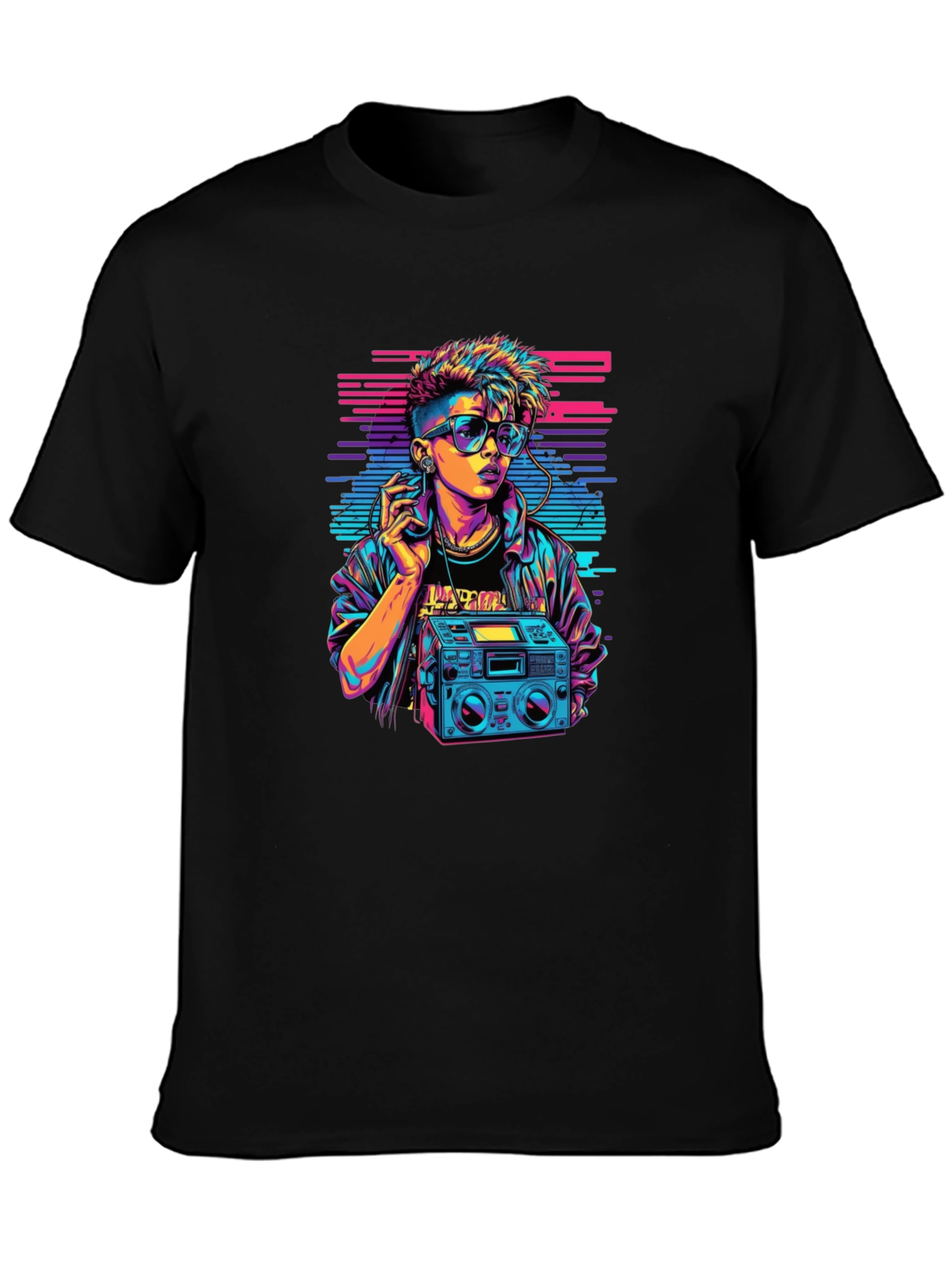 Retro 80s Boombox Graphic T-Shirt