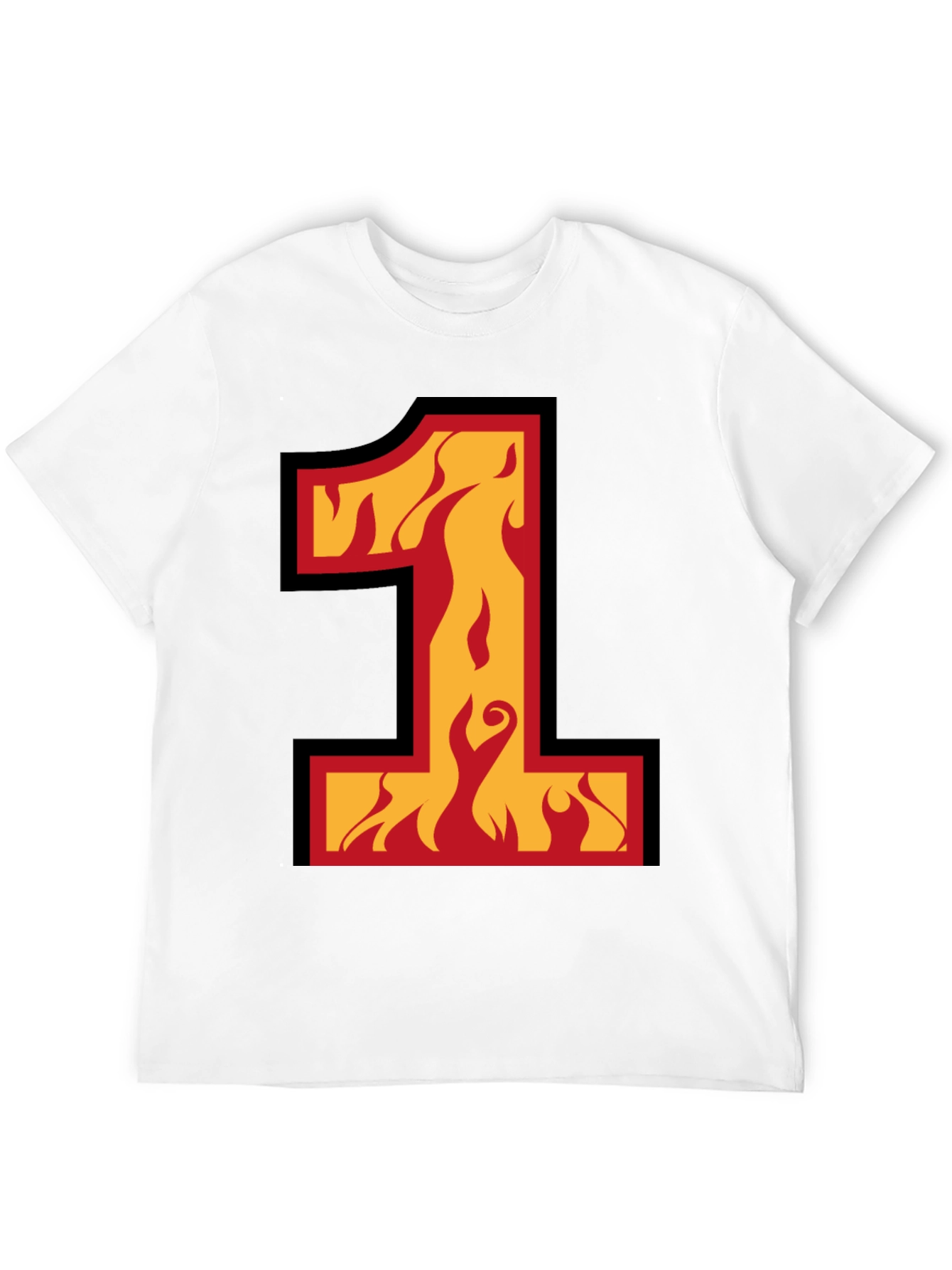 Fiery Number One Black T-Shirt