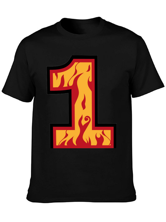 Fiery Number One Black T-Shirt