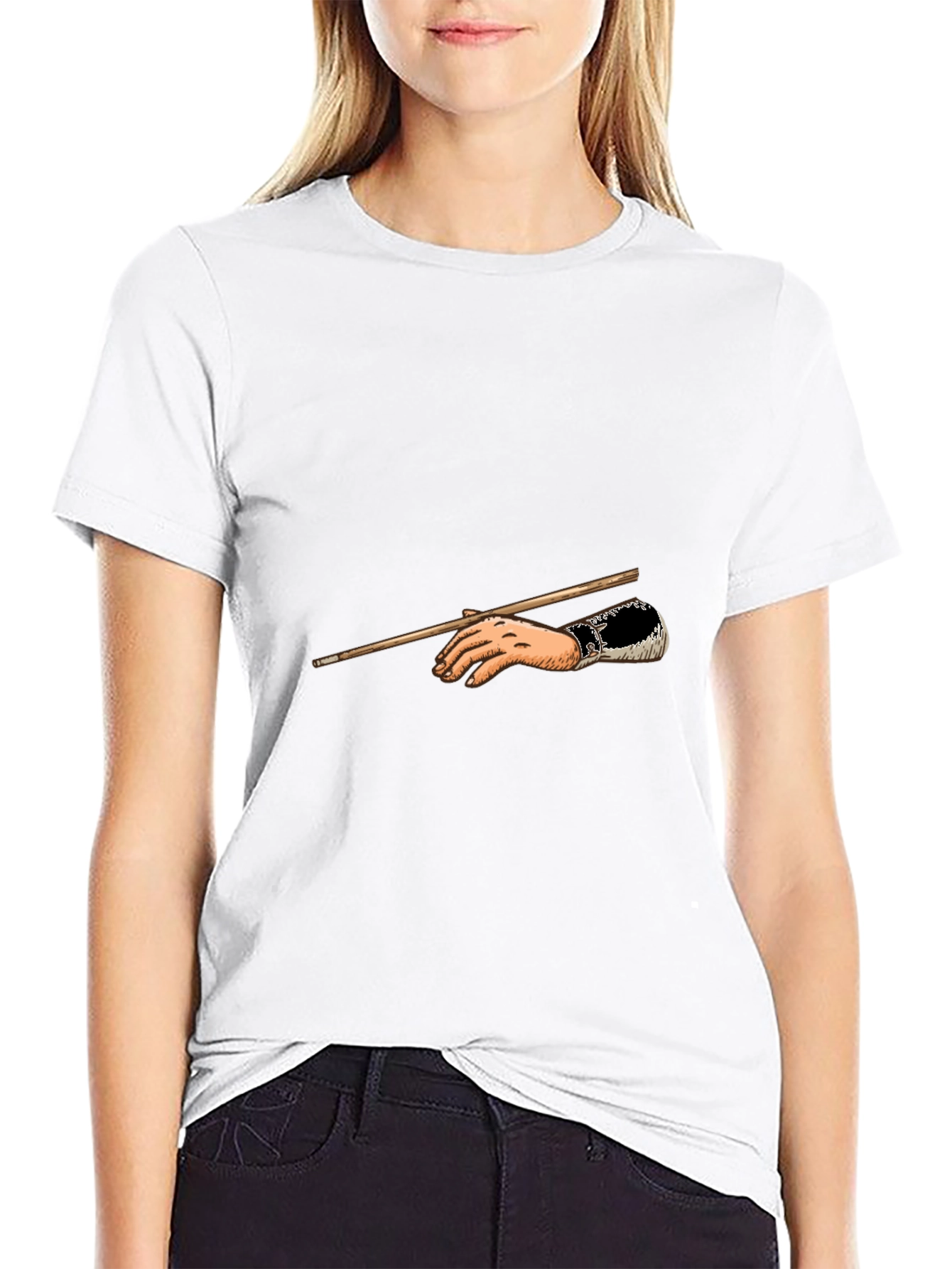 Classic Hand Holding Stick Graphic T-Shirt