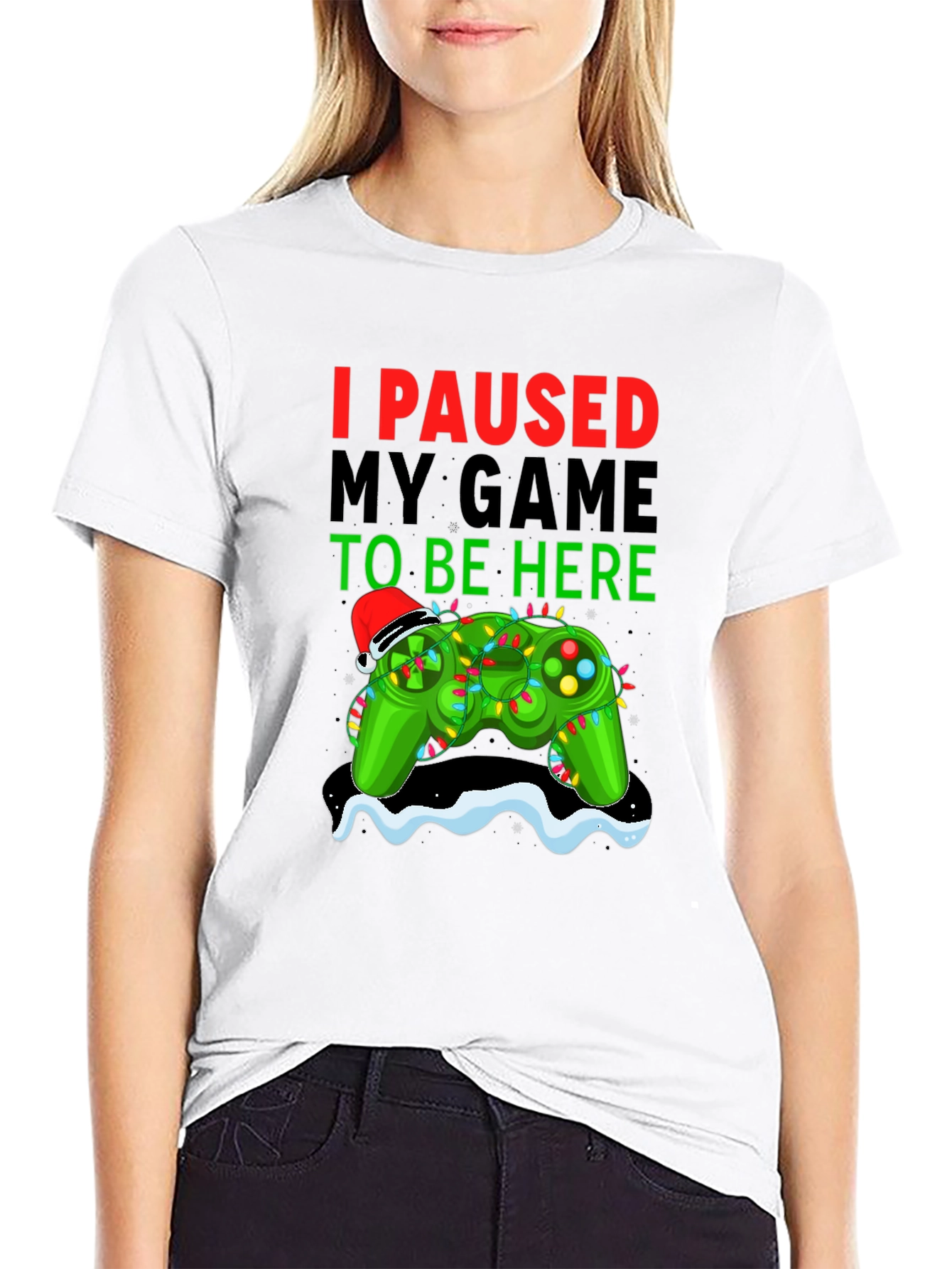 I Paused My Game Christmas Gamer T-Shirt