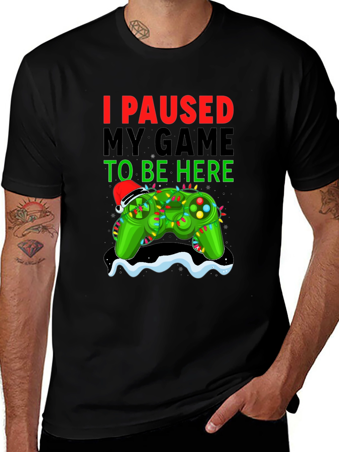 I Paused My Game Christmas Gamer T-Shirt