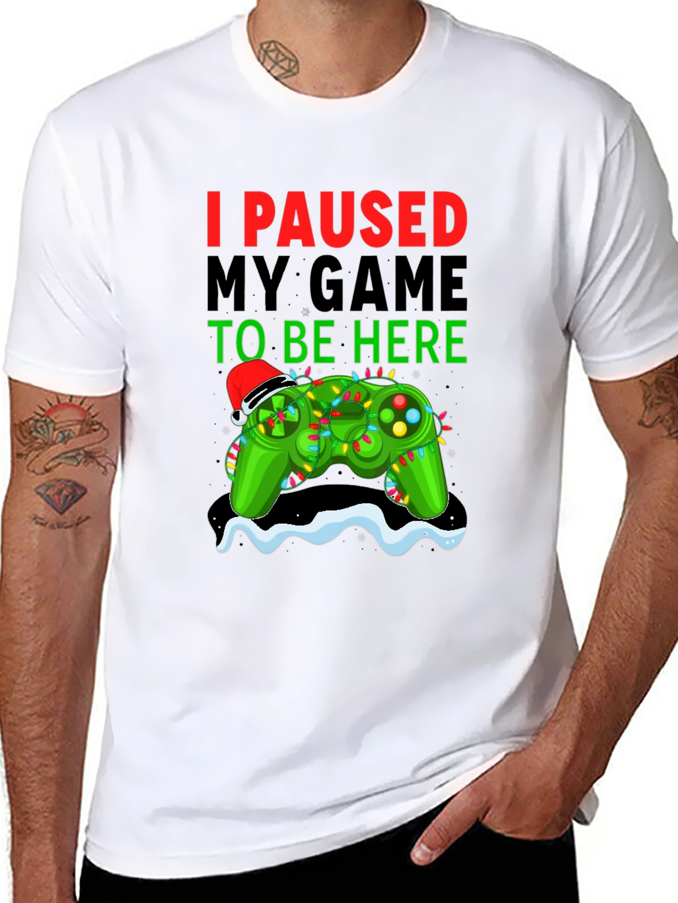 I Paused My Game Christmas Gamer T-Shirt
