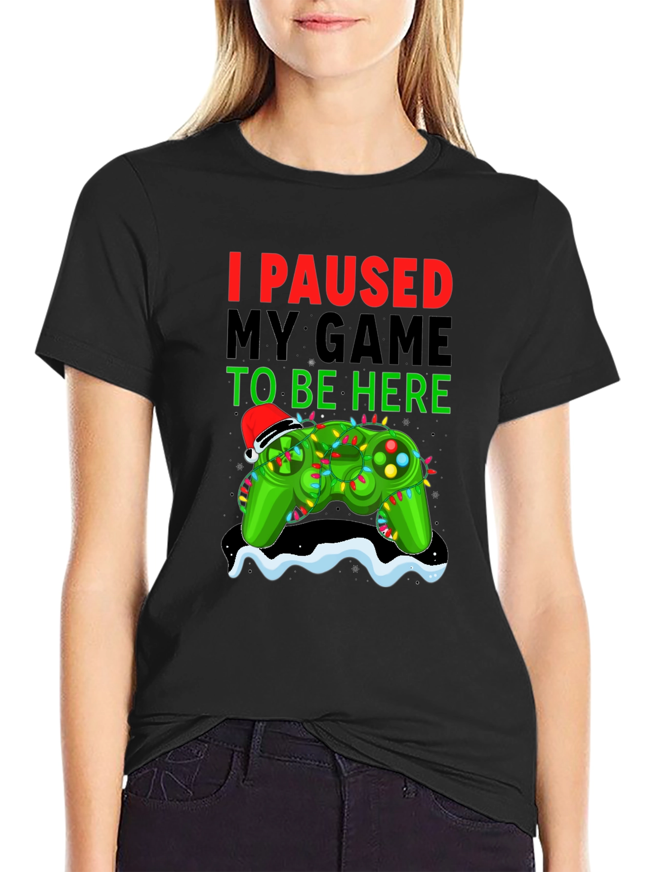 I Paused My Game Christmas Gamer T-Shirt
