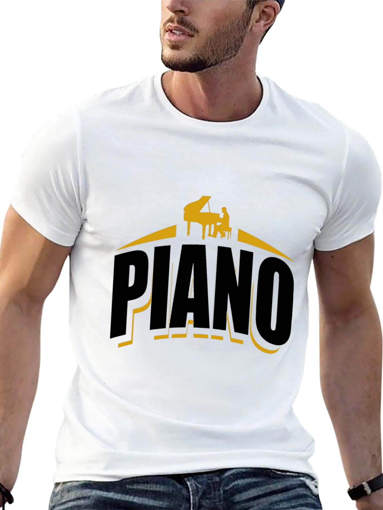Piano Graphic Tee - Music Lovers Black T-Shirt