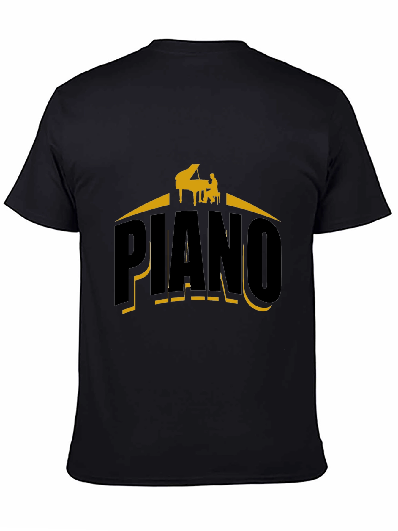 Piano Graphic Tee - Music Lovers Black T-Shirt