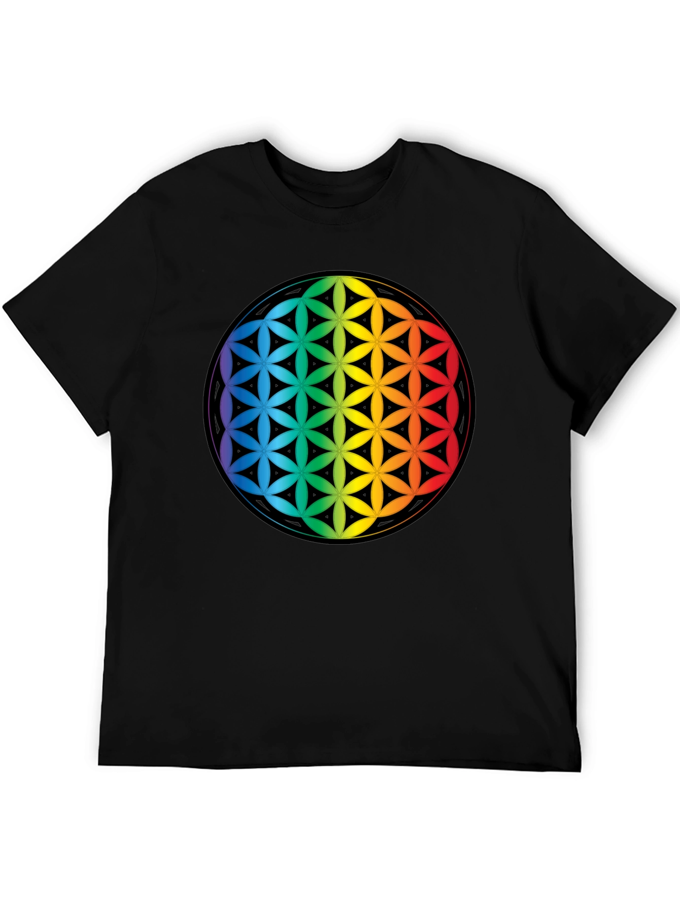 Rainbow Flower of Life Graphic Tee