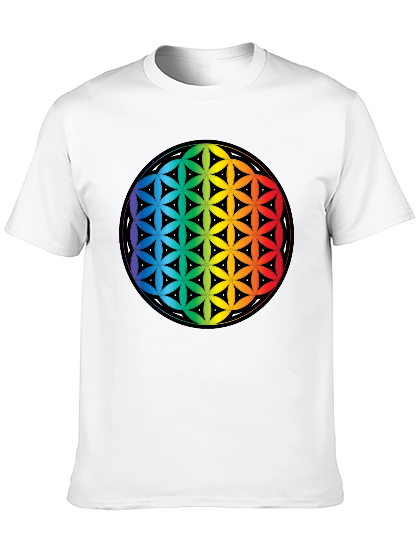 Rainbow Flower of Life Graphic Tee