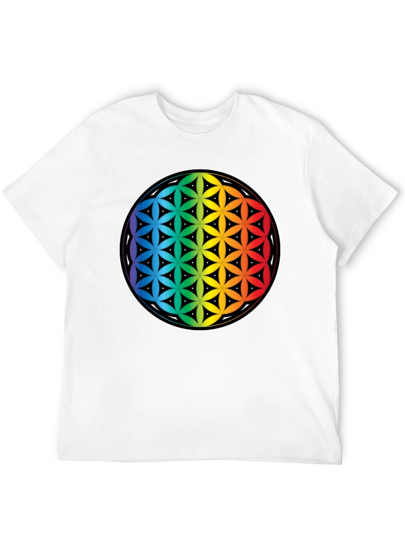 Rainbow Flower of Life Graphic Tee