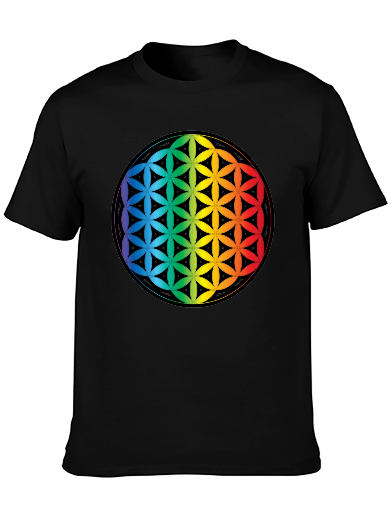 Rainbow Flower of Life Graphic Tee