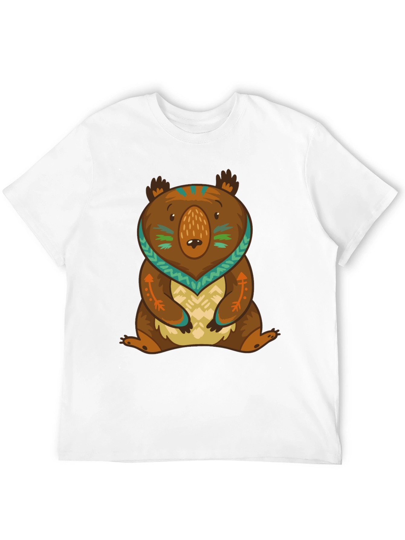 Bear Graphic Print Tee - Black
