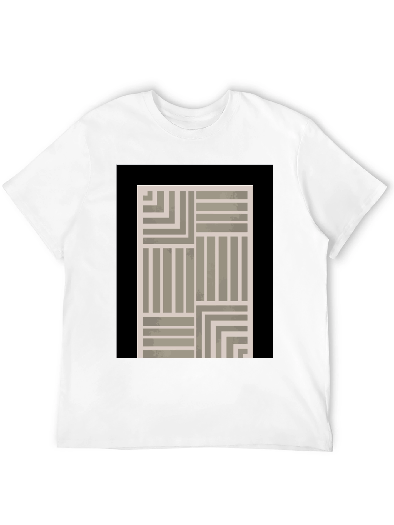 Abstract Geometric Pattern Black T-Shirt
