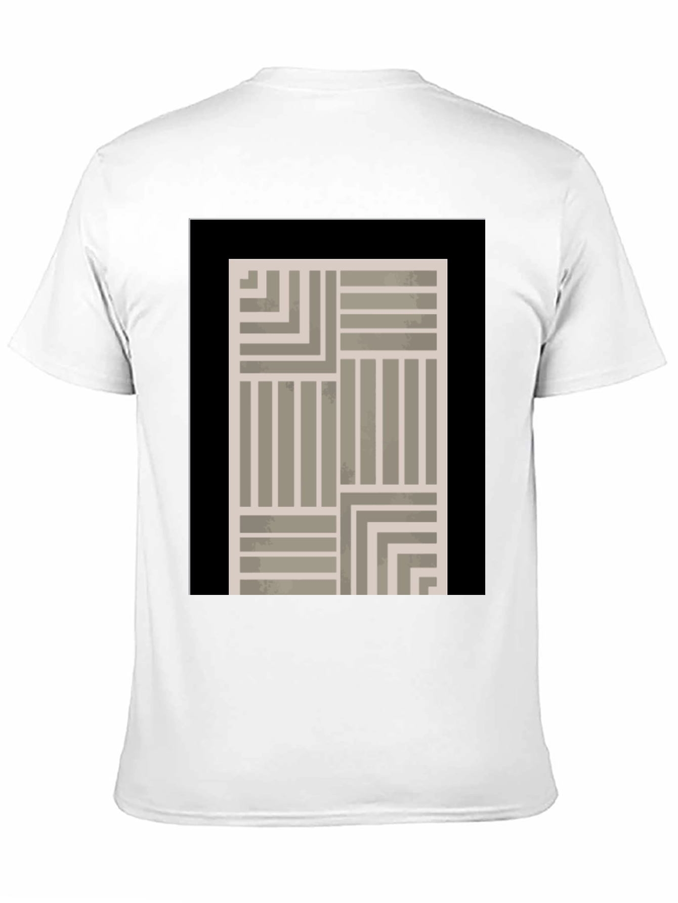 Abstract Geometric Pattern Black T-Shirt
