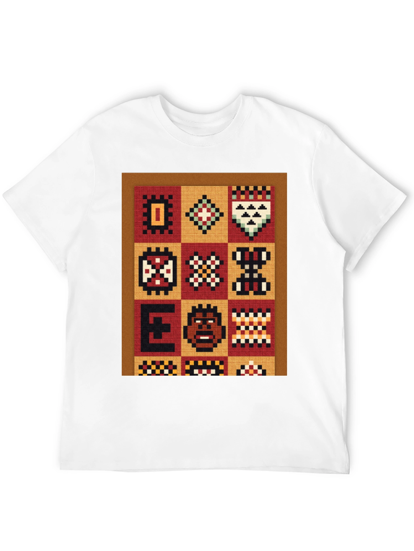 Retro Pixelated African Pattern Graphic Tee