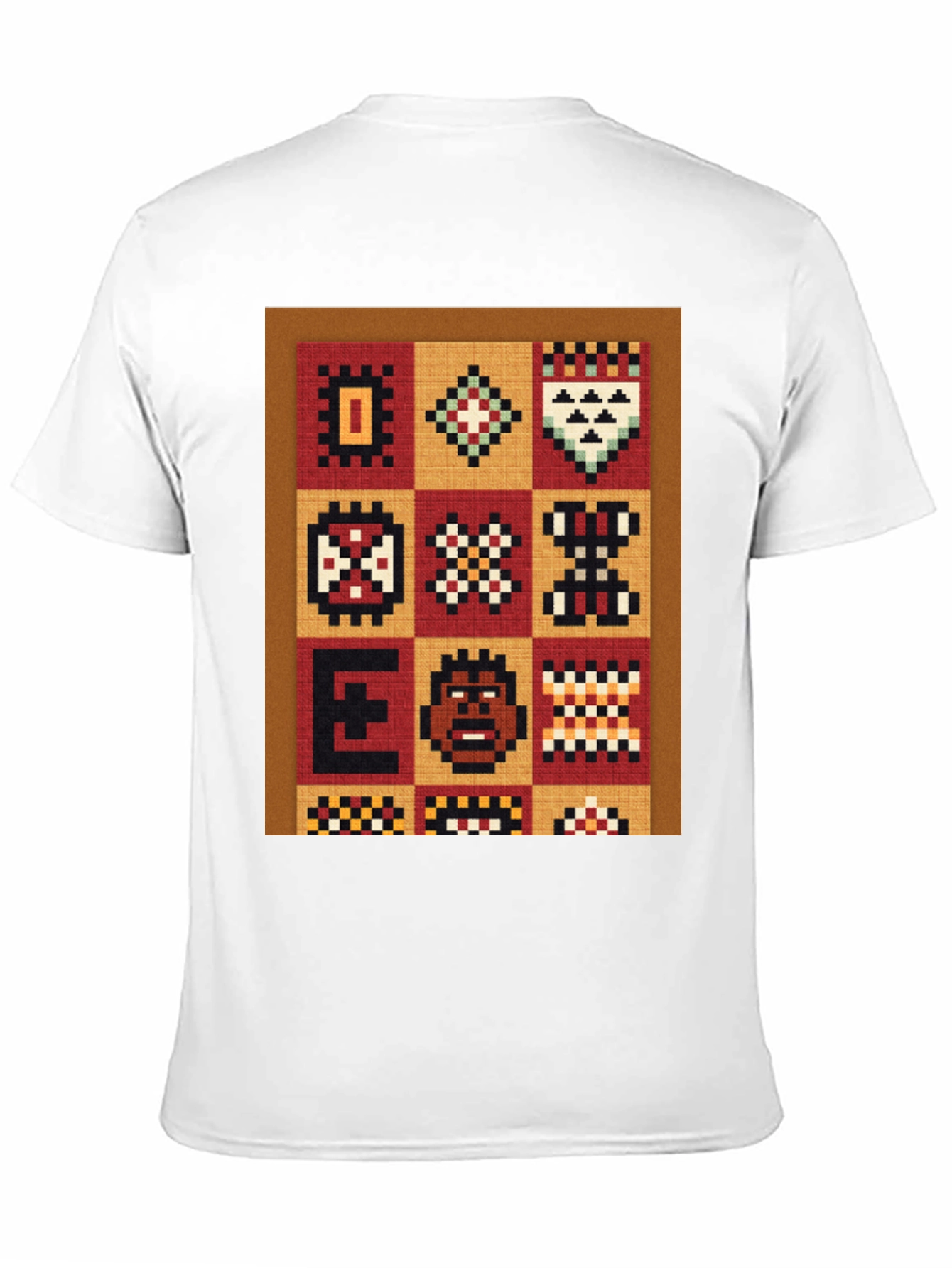 Retro Pixelated African Pattern Graphic Tee